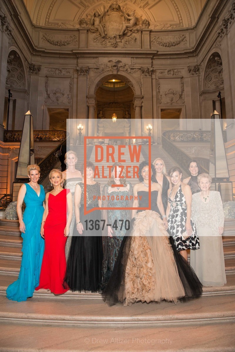 Marie Hurabiell, Shelley Gordon, Alison Mauze, Suzanne Thornton, Patricia Ferrin Loucks, Tanya Powell, Betsy Linder, Cathy Goodman, Debra Taylor, SAN FRANCISCO BALLET Opening Night Gala: PHENOMENAL - Arrivals, US. SF City Hall, January 22nd, 2014,Drew Altizer, Drew Altizer Photography, full-service agency, private events, San Francisco photographer, photographer california