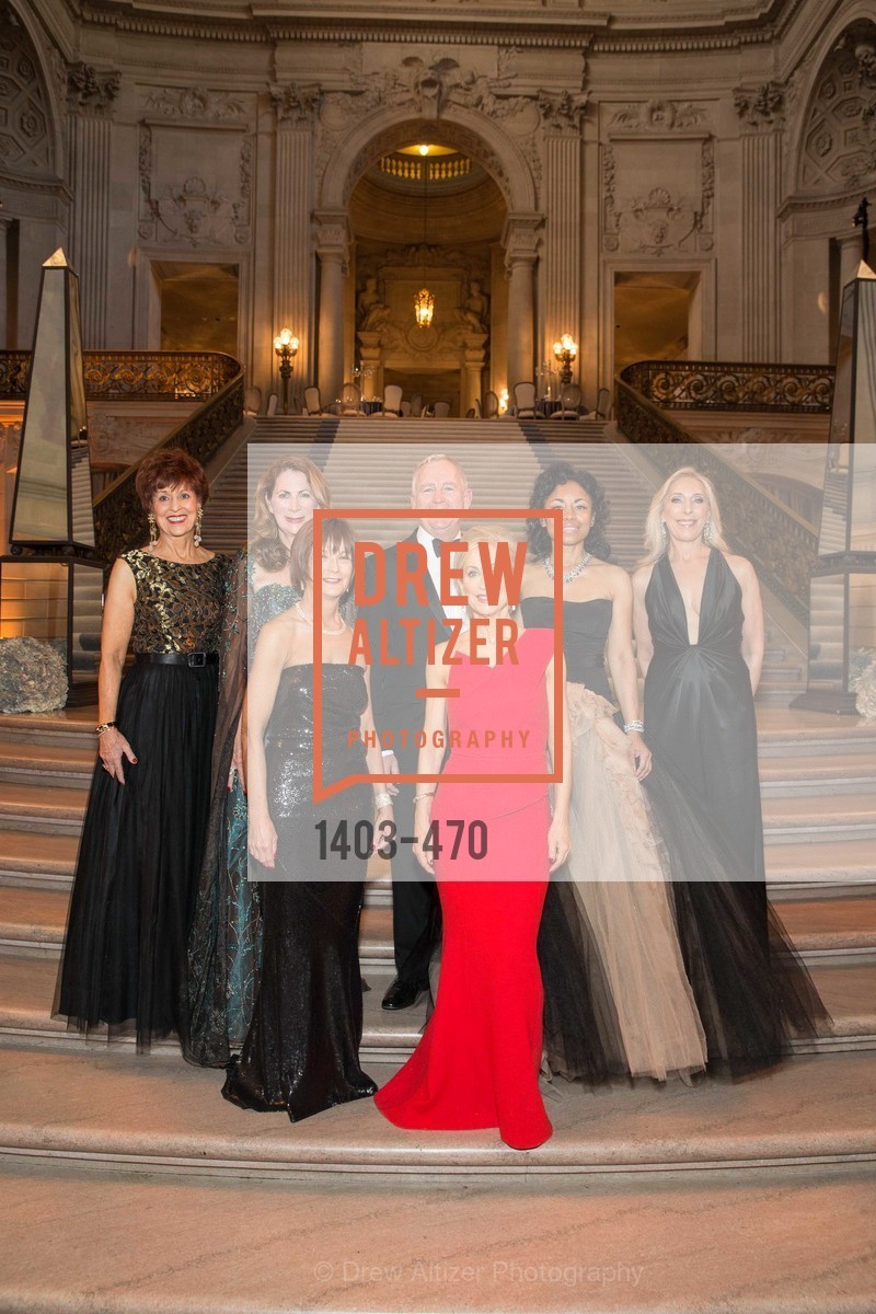Suzanne Thornton, Patricia Ferrin Loucks, Debra Bernard, Glenn McCoy, Shelley Gordon, Tanya Powell, Betsy Linder, SAN FRANCISCO BALLET Opening Night Gala: PHENOMENAL - Arrivals, US. SF City Hall, January 22nd, 2014,Drew Altizer, Drew Altizer Photography, full-service agency, private events, San Francisco photographer, photographer california
