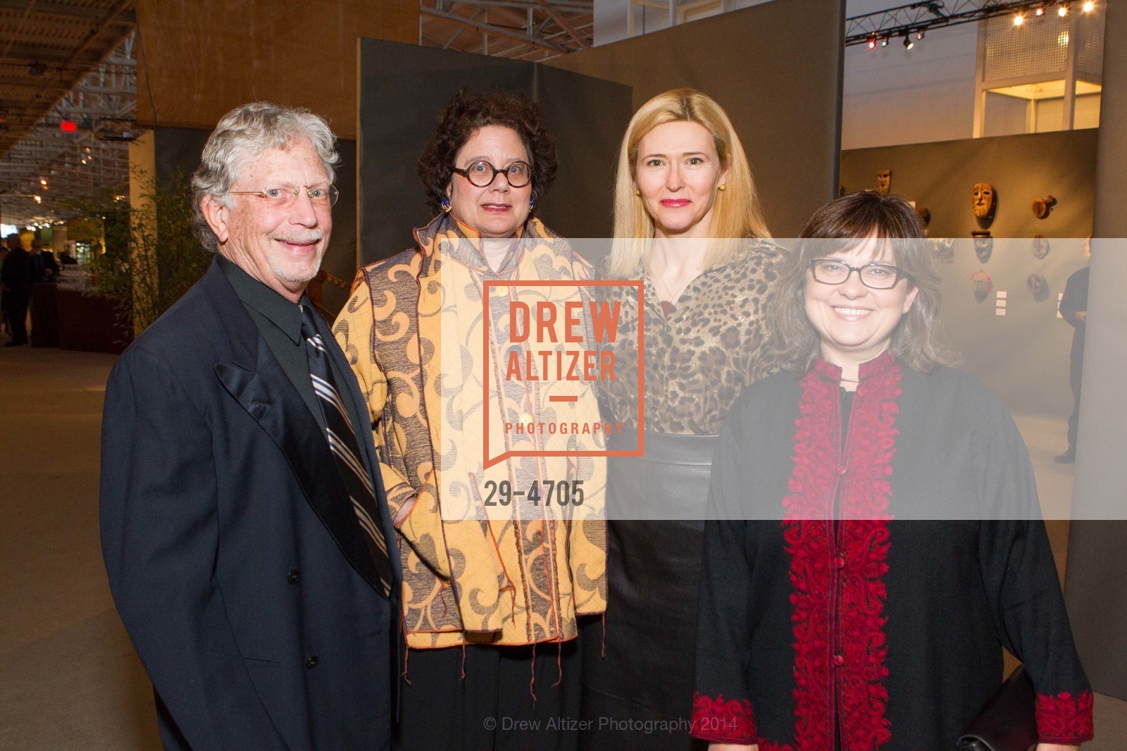 Kit Coyle, Nan Goldberg, Lauren Hall, Lily Remoundos, San Francisco Tribal & Textile Arts Show Opening Preview Gala, US, February 6th, 2014, Photo #29-4705 Kit Coyle, Nan Goldberg, Lauren Hall, Lily Remoundos, Photo #29-4705
