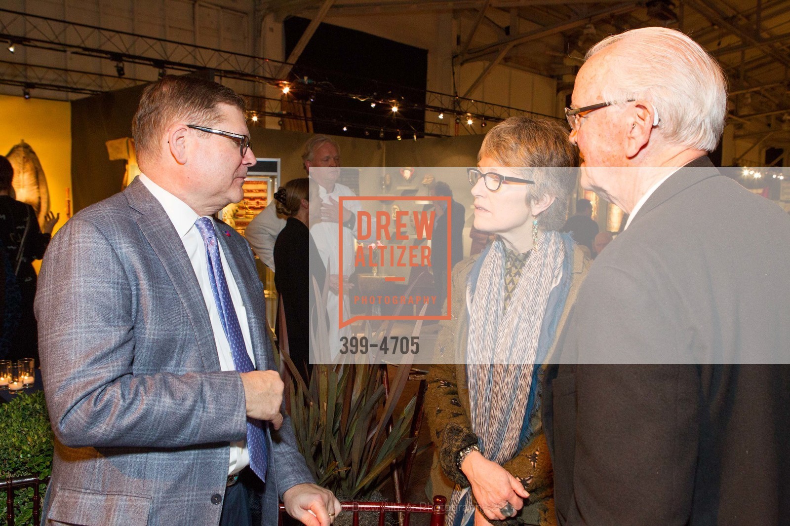 Bruce Baganz, Mary Jo Otsea, Sam Haskins, San Francisco Tribal & Textile Arts Show Opening Preview Gala, US, February 6th, 2014, Photo #399-4705 Bruce Baganz, Mary Jo Otsea, Sam Haskins, Photo #399-4705