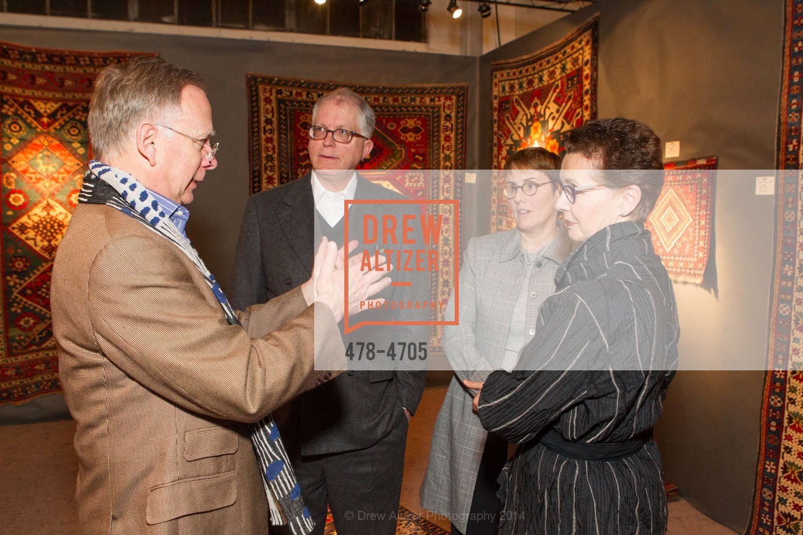 Fred Taylor, George Hecksher, Marie Hecksher, Kathleen Taylor, San Francisco Tribal & Textile Arts Show Opening Preview Gala, US, February 6th, 2014, Photo #478-4705 Fred Taylor, George Hecksher, Marie Hecksher, Kathleen Taylor, Photo #478-4705