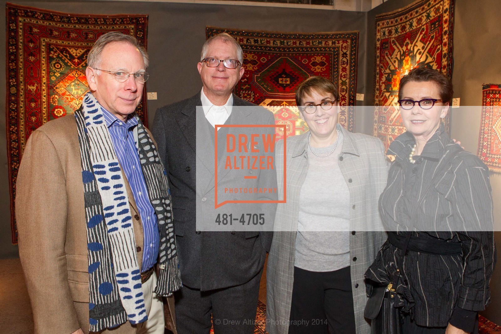 Fred Taylor, George Hecksher, Marie Hecksher, Kathleen Taylor, San Francisco Tribal & Textile Arts Show Opening Preview Gala, US, February 6th, 2014, Photo #481-4705 Fred Taylor, George Hecksher, Marie Hecksher, Kathleen Taylor, Photo #481-4705