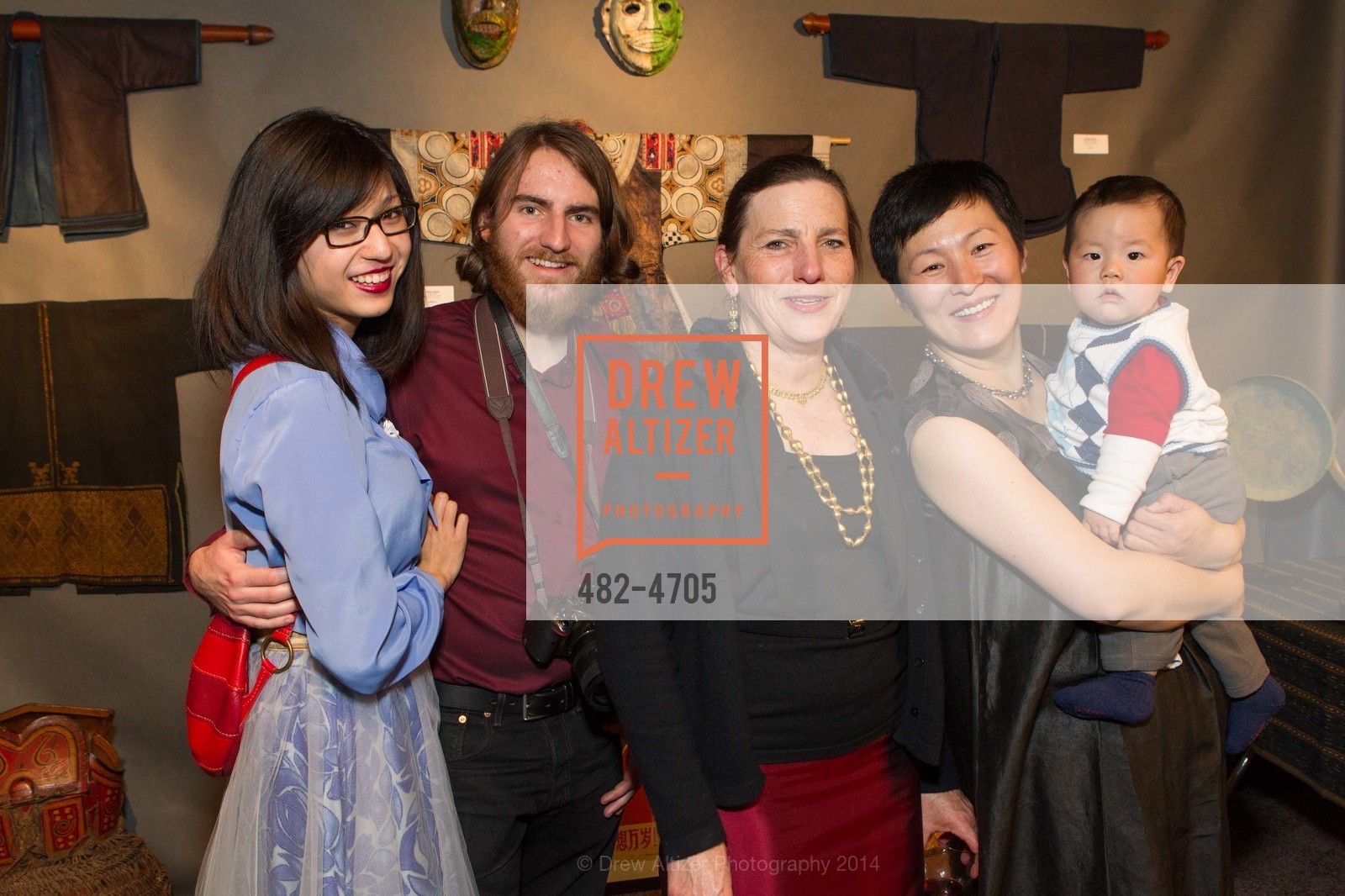 Lihe Han, Derek DeRoche, Nancy DeRoche, Wenhua Liu, San Francisco Tribal & Textile Arts Show Opening Preview Gala, US, February 6th, 2014, Photo #482-4705 Lihe Han, Derek DeRoche, Nancy DeRoche, Wenhua Liu, Photo #482-4705