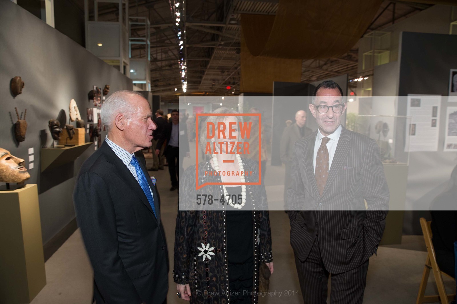 Gary Shansby, OJ Shansby, Colin Bailey, San Francisco Tribal & Textile Arts Show Opening Preview Gala, US, February 6th, 2014, Photo #578-4705 Gary Shansby, OJ Shansby, Colin Bailey, Photo #578-4705