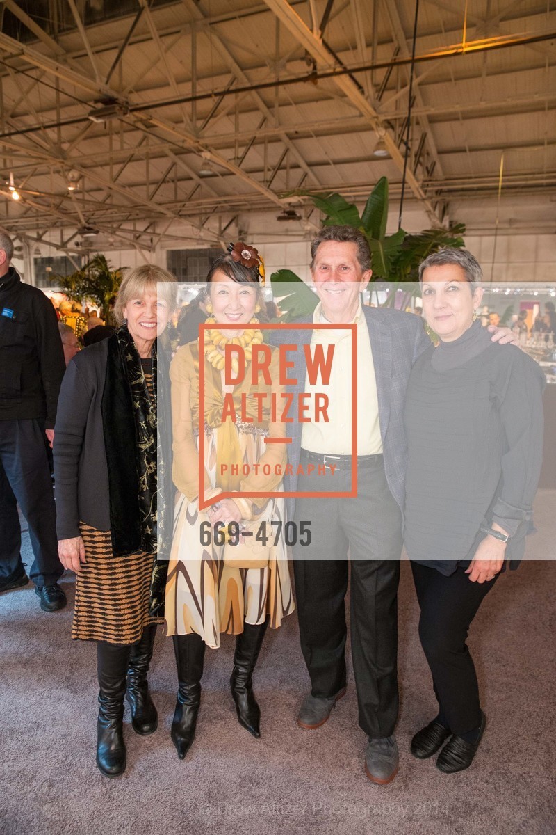 Nancy Thomas, Lin Chen-Willis, Ed Hardy, Francesca Passalacqua, San Francisco Tribal & Textile Arts Show Opening Preview Gala, US, February 6th, 2014, Photo #669-4705 Nancy Thomas, Lin Chen-Willis, Ed Hardy, Francesca Passalacqua, Photo #669-4705