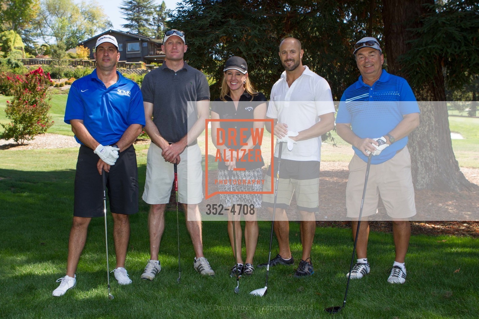 Tony Sindoni, Brooks Posegate, Tina Michelson, Russell Klapperich, Gerry Adams, SEQUOIA HOSPITAL FOUNDATION'S 30th Invitational Golf Tournament, US, September 8th, 2014, Photo #352-4708 Tony Sindoni, Brooks Posegate, Tina Michelson, Russell Klapperich, Gerry Adams, Photo #352-4708