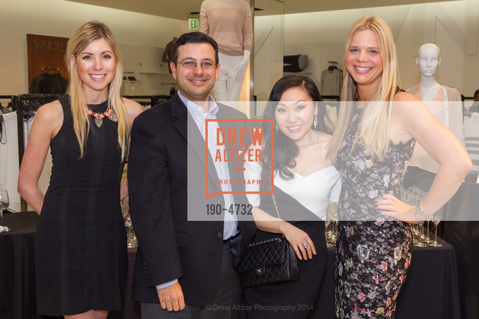 Emily Gibson, Sharif Ebrahim, Mina Seong, Sophia Belloli, JLSF ANNUAL FASHION SHOW Patron's Party, US, February 6th, 2014, Photo #190-4732 Emily Gibson, Sharif Ebrahim, Mina Seong, Sophia Belloli, Photo #190-4732