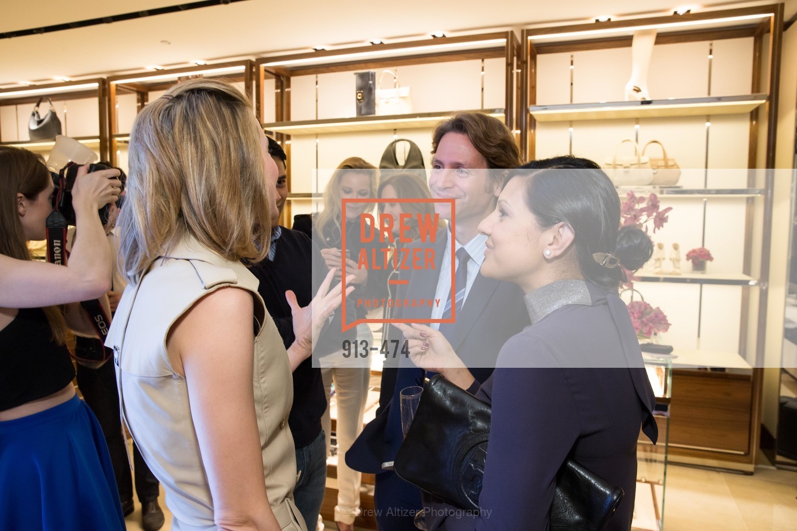 Kate Harbin, Trevor Traina, Megha Tolia, SALVATORE FERRAGAMO San Francisco Re-Opening, US. US, . US, Photo #913-474 Kate Harbin, Trevor Traina, Megha Tolia, Photo #913-474