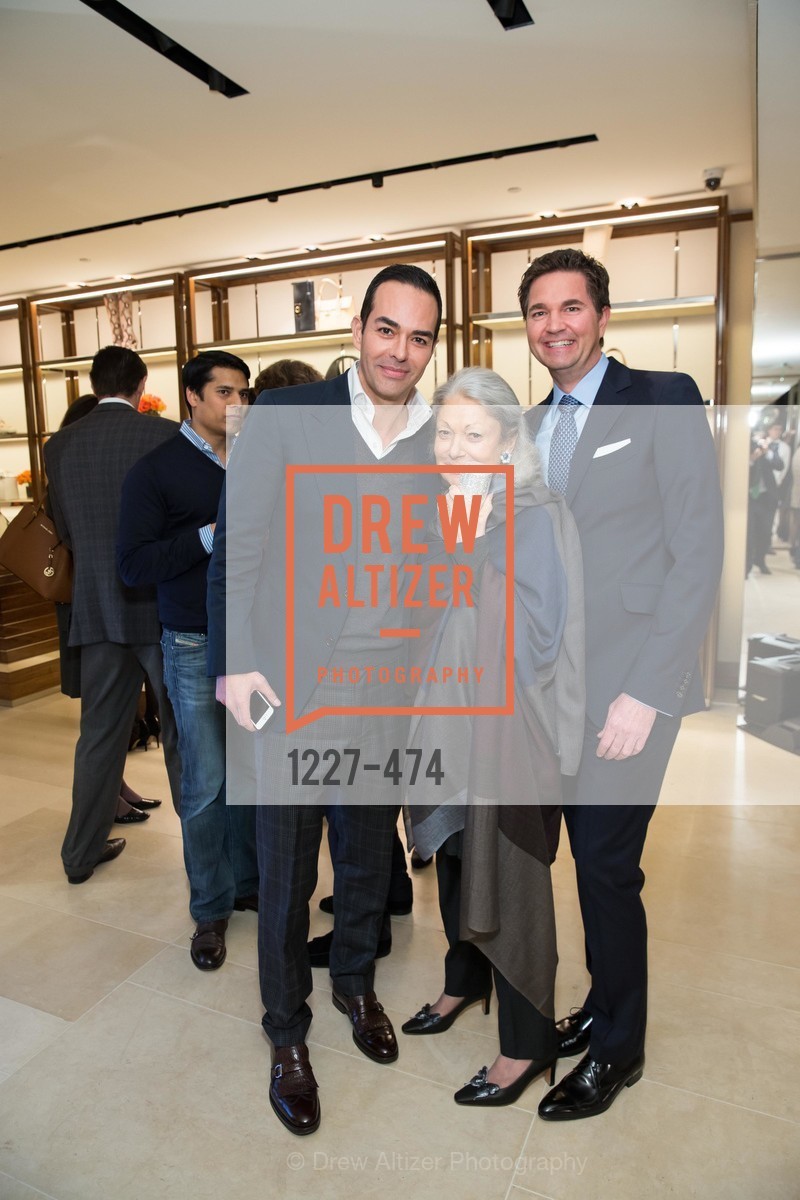 Greg Lopez, Denise Hale, Alex Chases, SALVATORE FERRAGAMO San Francisco Re-Opening, US. US, January 23rd, 2014