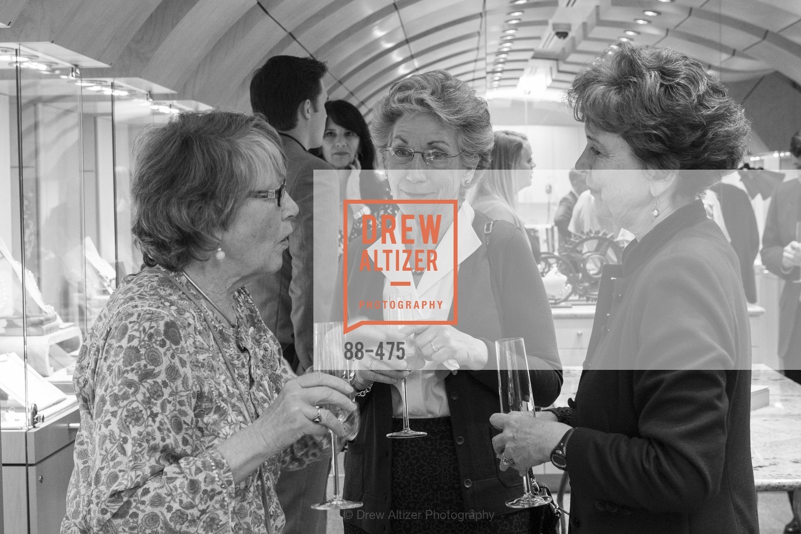 Alice Smith, Beth Brenner, Patti Fry, RED CROSS Pre-Gala Champagne Reception, US. Stephen Silver Fine Jewelry, 2055 Woodside Road, Redwood City, CA 94061, Photo #88-475 Alice Smith, Beth Brenner, Patti Fry, Photo #88-475