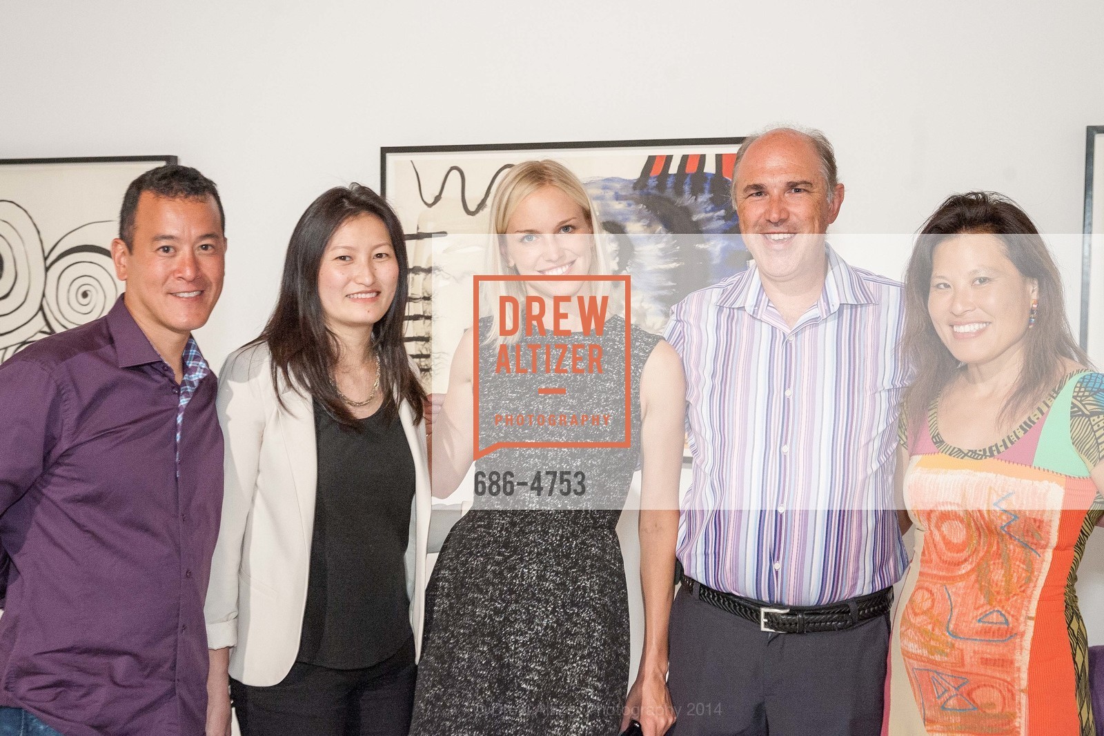 James Hong, Julia Hong, Lucy Page, Carl Page, Barbara Hibino, "PACE IN MENLO" Opening Night Party for Pace Gallery's Temporary Exhibit in Menlo Park, US, April 16th, 2014, Photo #686-4753 James Hong, Julia Hong, Lucy Page, Carl Page, Barbara Hibino, Photo #686-4753