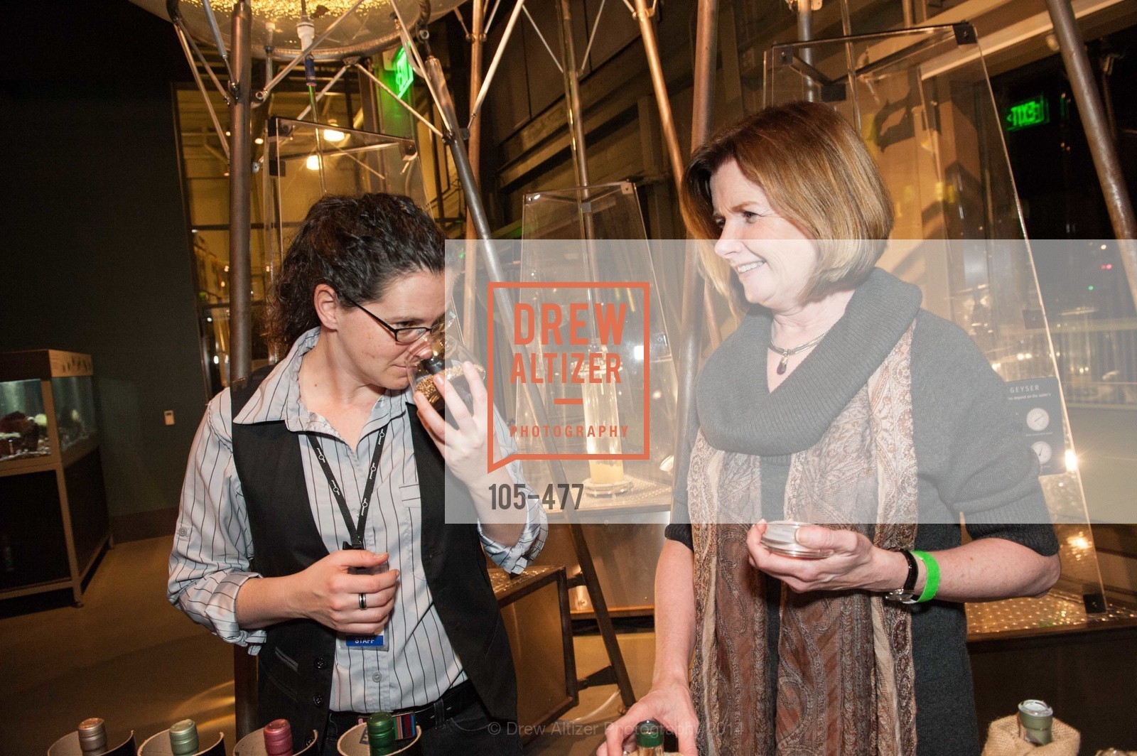 Kathy Byrd, Margie Goolan, THE EXPLORATORIUM LAB Presents 2014 Science of Cocktails, US. US, . US, January 24th, 2014, Photo #105-477 Kathy Byrd, Margie Goolan, Photo #105-477