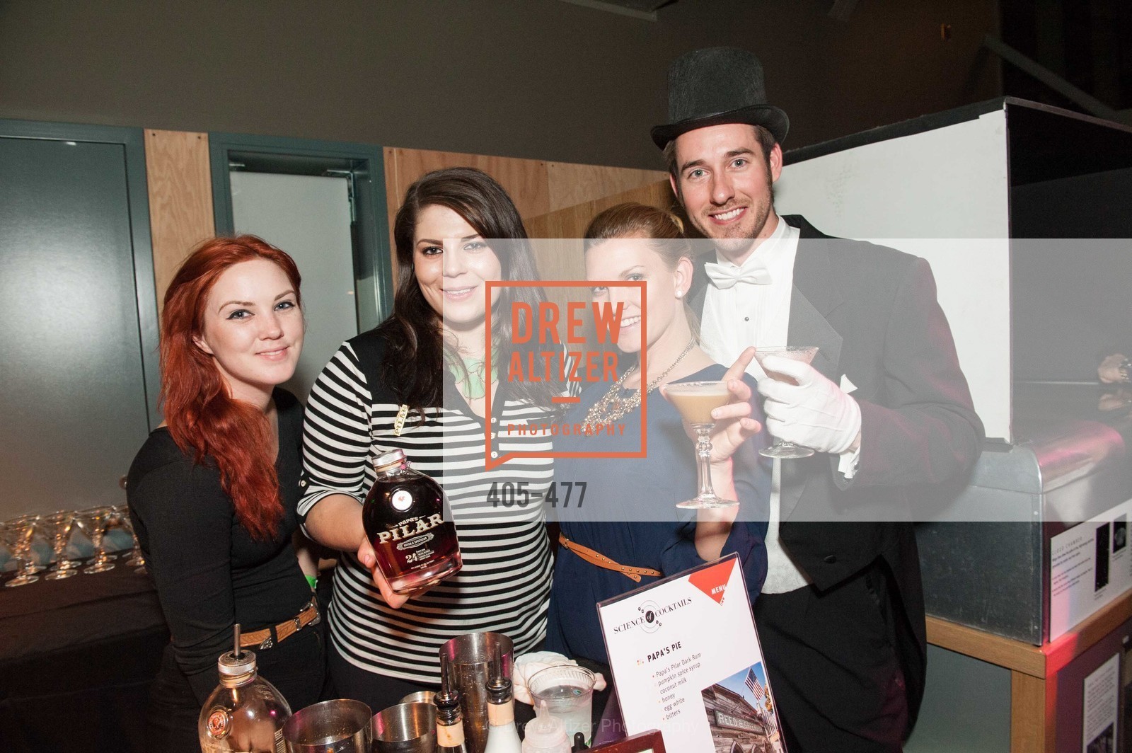 Elizabeth Fale, Jesse Lorraine, Jessica Choate, Thomas Jefferson, THE EXPLORATORIUM LAB Presents 2014 Science of Cocktails, US. US, January 24th, 2014,Drew Altizer, Drew Altizer Photography, full-service agency, private events, San Francisco photographer, photographer california