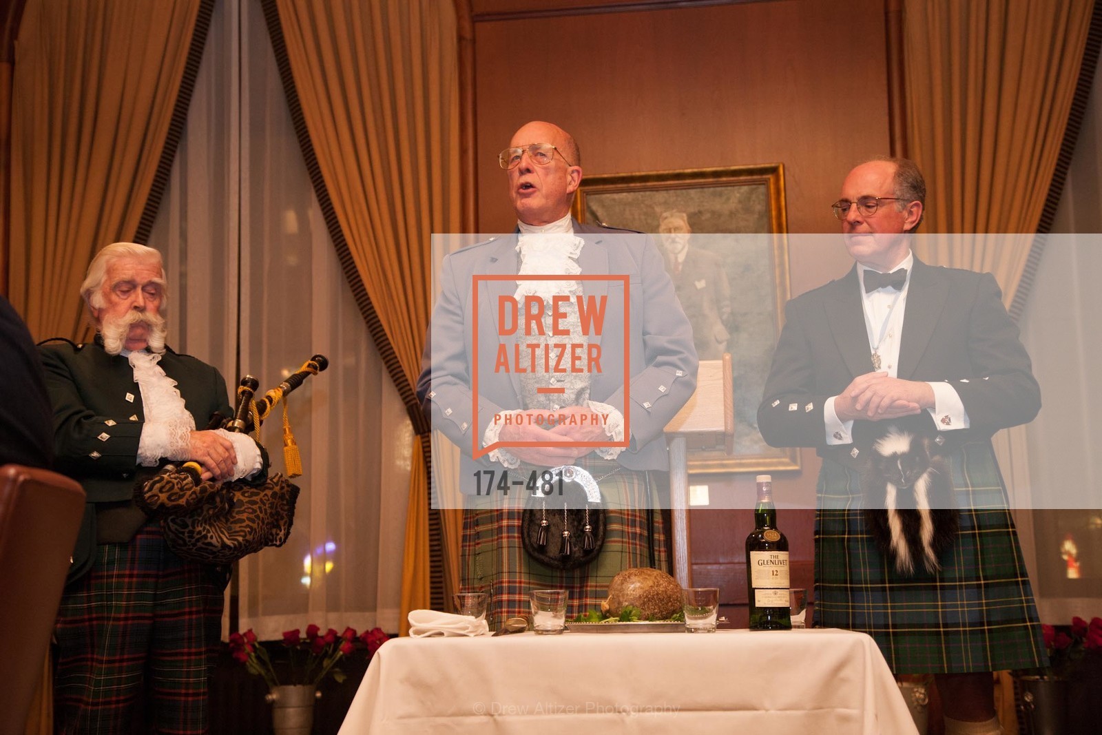 Jek Cunningham, Fred Macondray, Bruce McMillan, ST. ANDREW'S SOCIETY OF SAN FRANCISCO'S Traditional Burns Night Supper 2014, US. US, January 25th, 2014,Drew Altizer, Drew Altizer Photography, full-service agency, private events, San Francisco photographer, photographer california