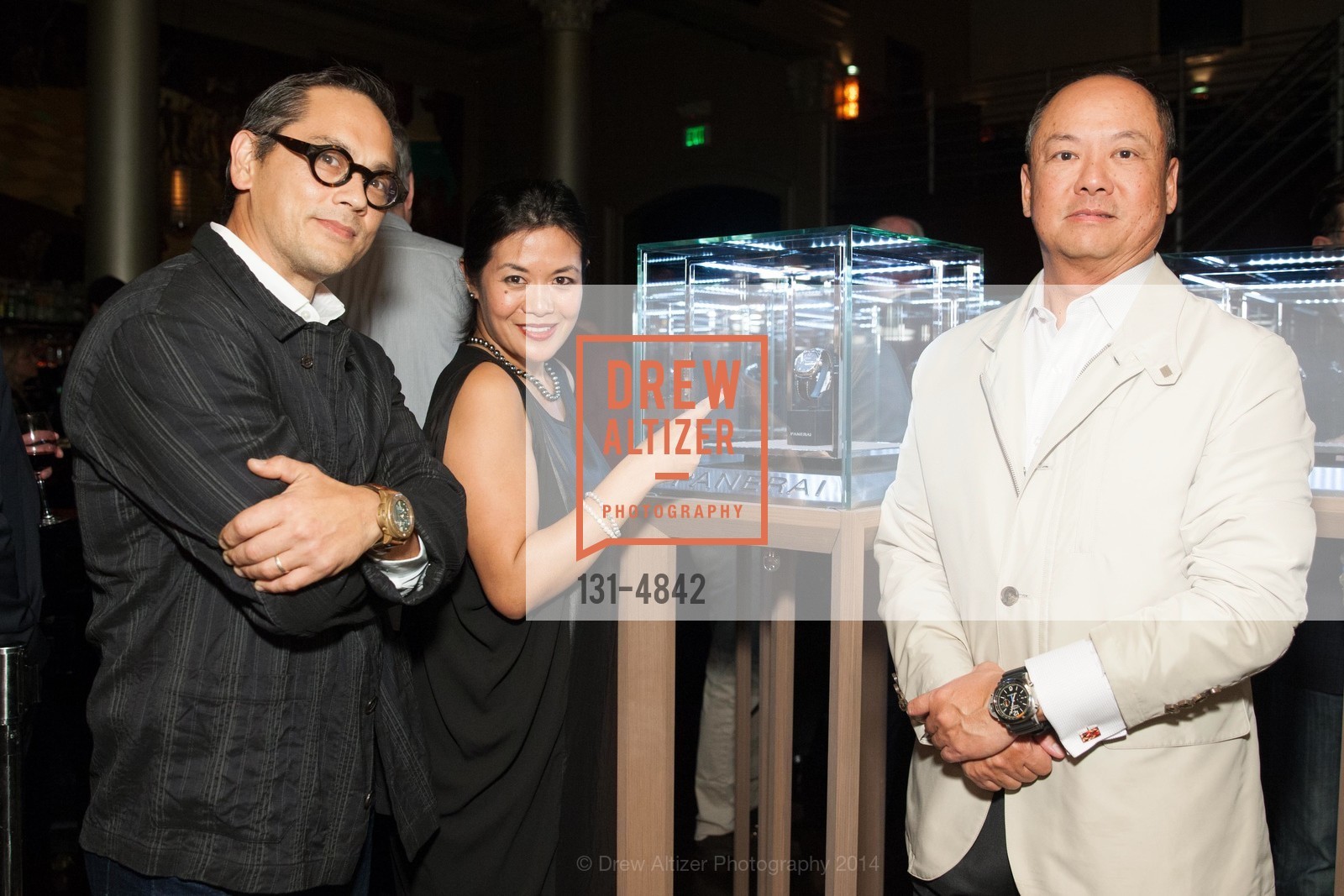 Manley Tantuico, Marietta Thornton, Eddie Lee, SHREVE CO & PANERAI'S Bix Supper Club Cocktails, US, November 6th, 2014, Photo #131-4842 Manley Tantuico, Marietta Thornton, Eddie Lee, Photo #131-4842
