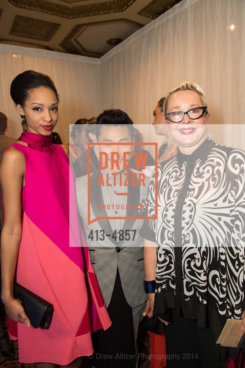 Khalilah Brackeen, Tony Sananikone, Jeanne Allen, MACY'S PASSPORT Glamorama 2014, Golden Gate Theater. 1 Taylor Street, September 12th, 2014, Photo #413-4857 Khalilah Brackeen, Tony Sananikone, Jeanne Allen, Photo #413-4857