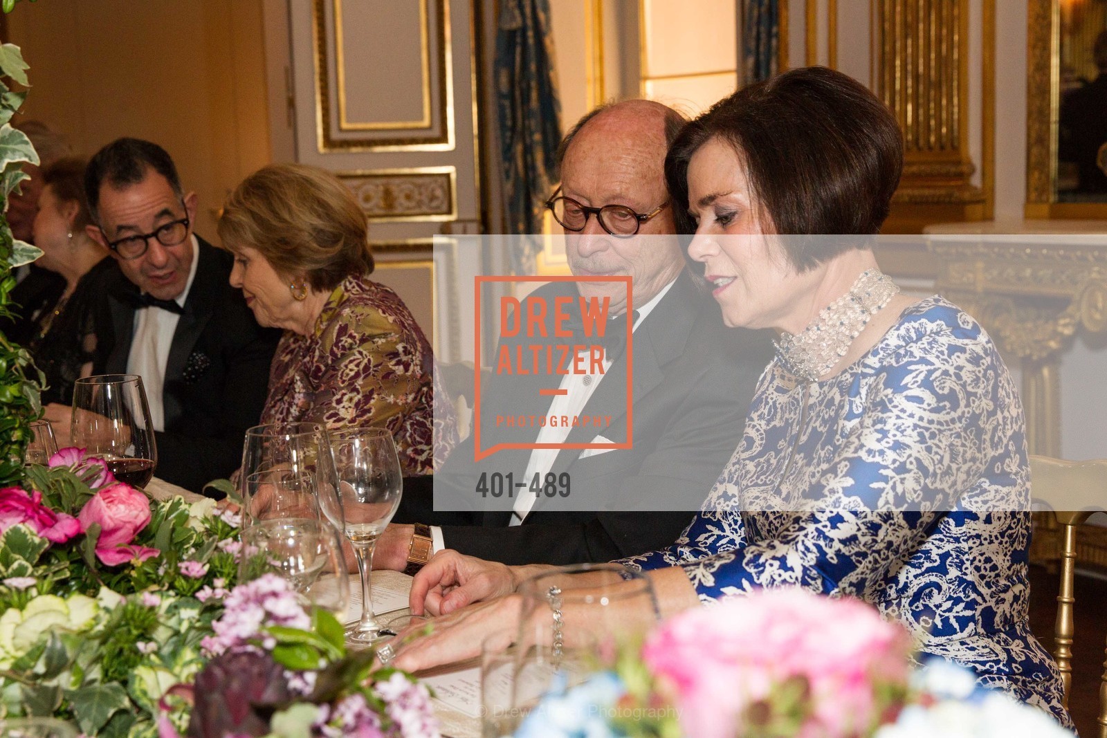 Bernard Osher, Lucy Buchanan, The Salon Doré from the Hôtel de La Trémoille Private Dinner, US. The Battery, April 1st, 2014,Drew Altizer, Drew Altizer Photography, full-service agency, private events, San Francisco photographer, photographer california