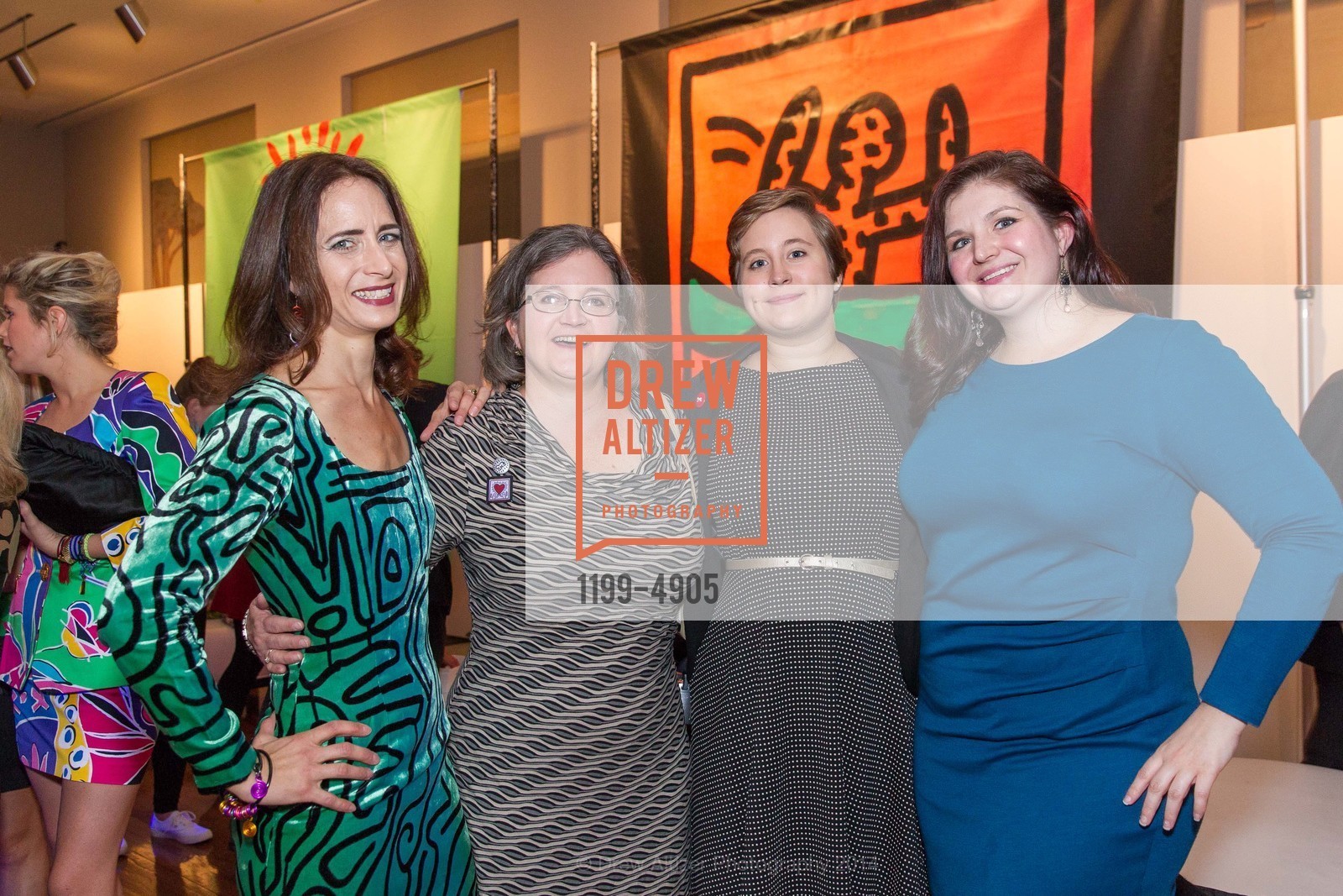 Kristen Haring, Rachel DeLong, Karen Haring DeLong, Lana Hill, Keith Haring: The Political Line Opening Reception at the deYOUNG MUSEUM, US, November 5th, 2014, Photo #1199-4905 Kristen Haring, Rachel DeLong, Karen Haring DeLong, Lana Hill, Photo #1199-4905