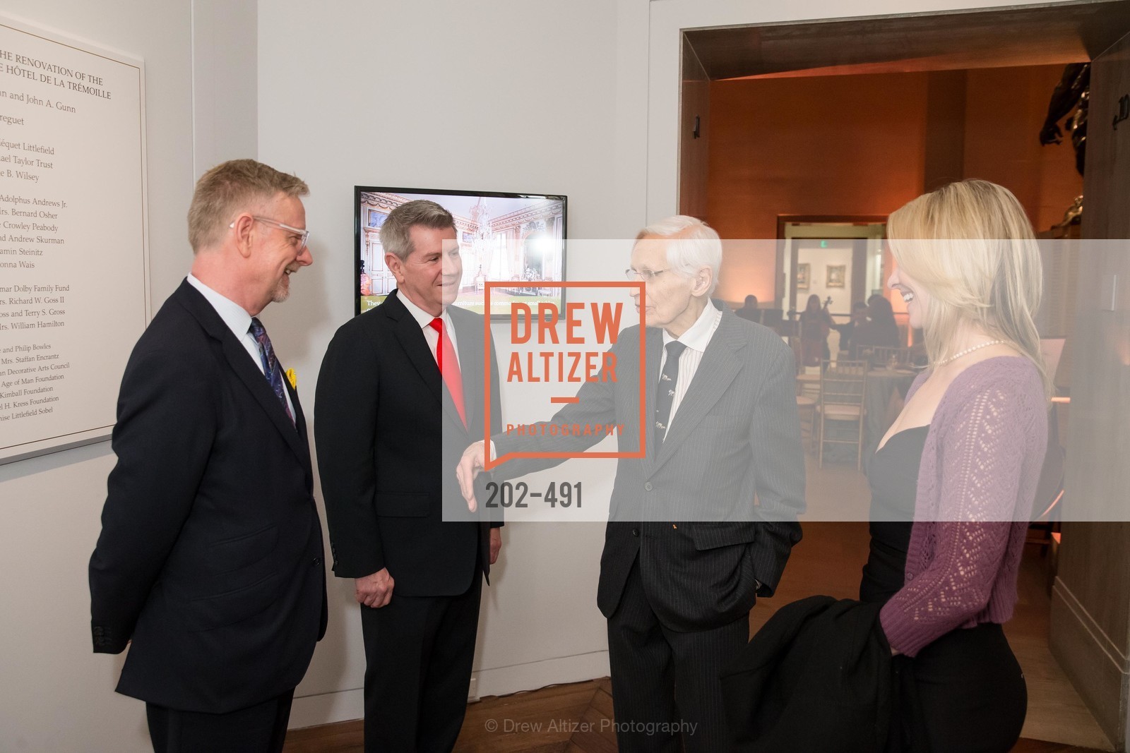 Martin Chapman, Richard Benefield, Francis Rigney, Anna Buxton, The Salon Doré from the Hôtel de La Trémoille Donor Opening, US. Legion of Honor, April 2nd, 2014,Drew Altizer, Drew Altizer Photography, full-service agency, private events, San Francisco photographer, photographer california