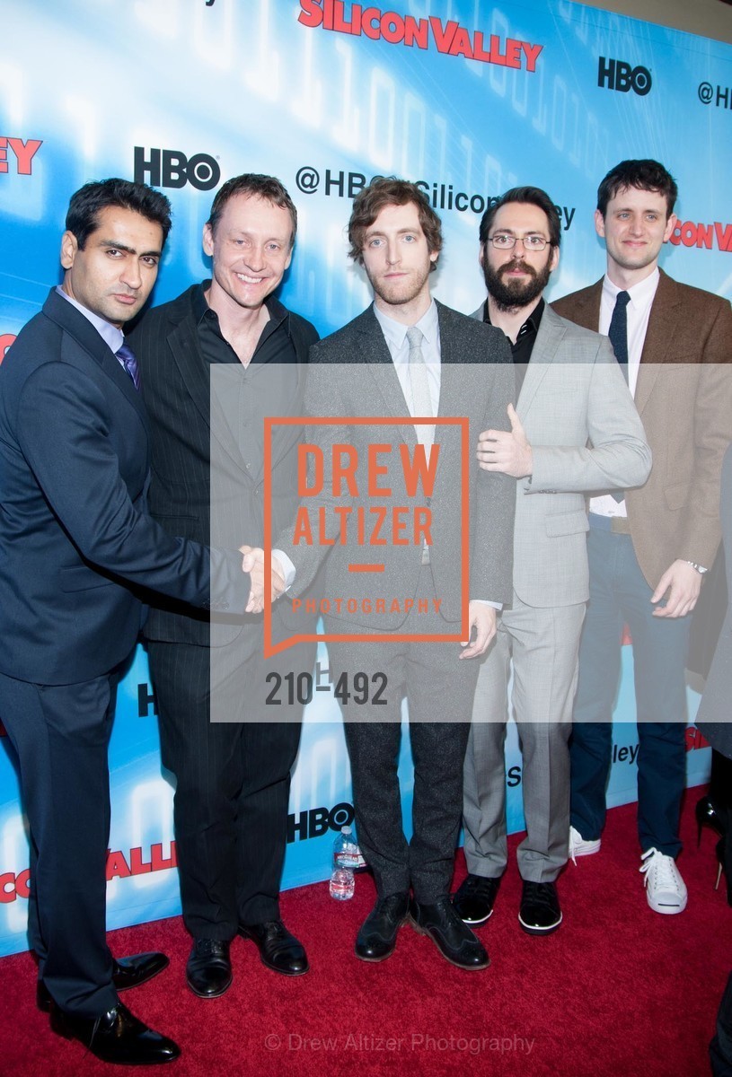Kumail Nanjiani, Alec Berg, Thomas Middleditch, Martin Starr, Zach Woods, HBO Original Series 'Silicon Valley' Bay Area Premiere, US. US, April 2nd, 2014,Drew Altizer, Drew Altizer Photography, full-service agency, private events, San Francisco photographer, photographer california