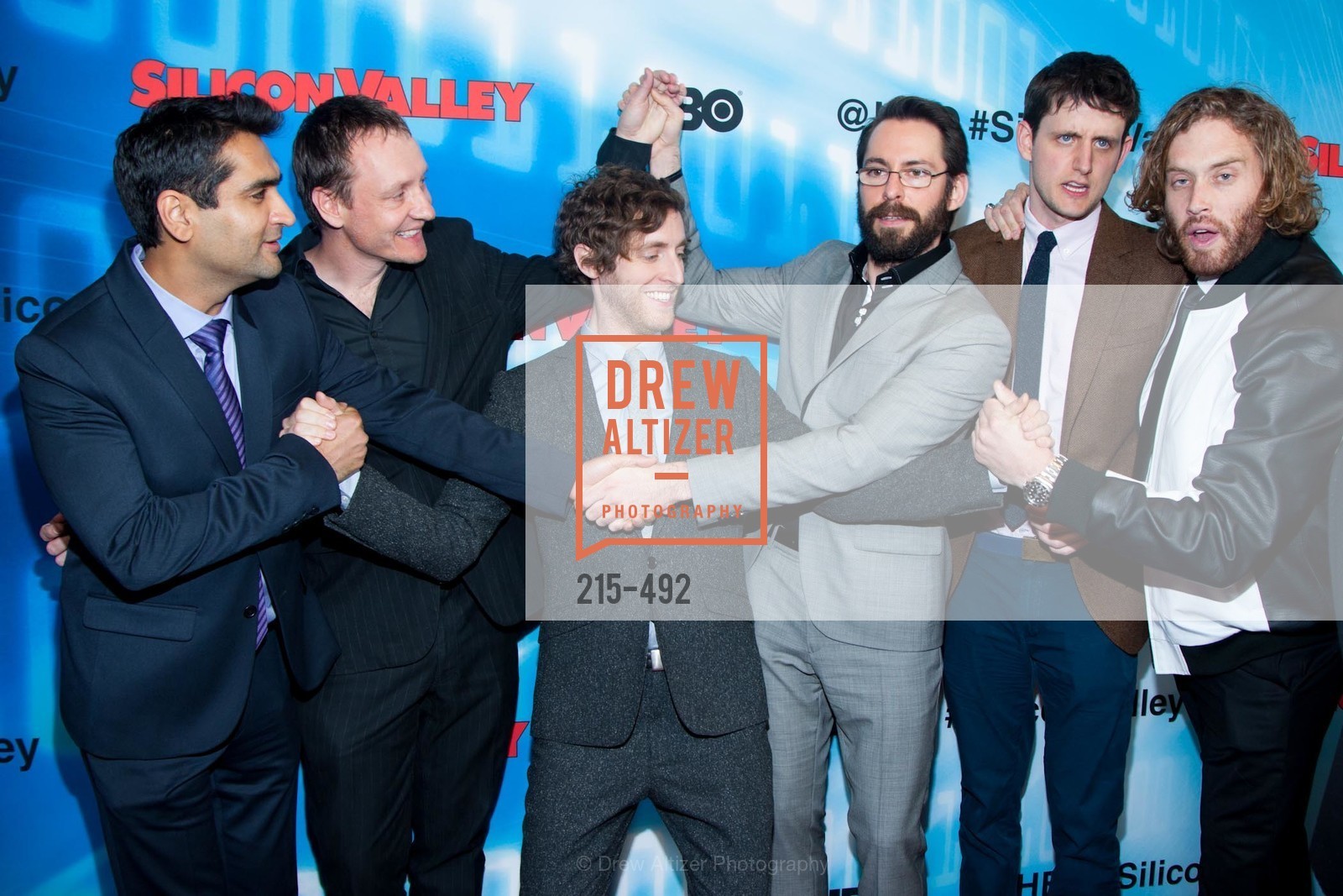 Kumail Nanjiani, Alec Berg, Thomas Middleditch, Martin Starr, Zach Woods, TJ Miller, HBO Original Series 'Silicon Valley' Bay Area Premiere, US. US, April 2nd, 2014,Drew Altizer, Drew Altizer Photography, full-service agency, private events, San Francisco photographer, photographer california