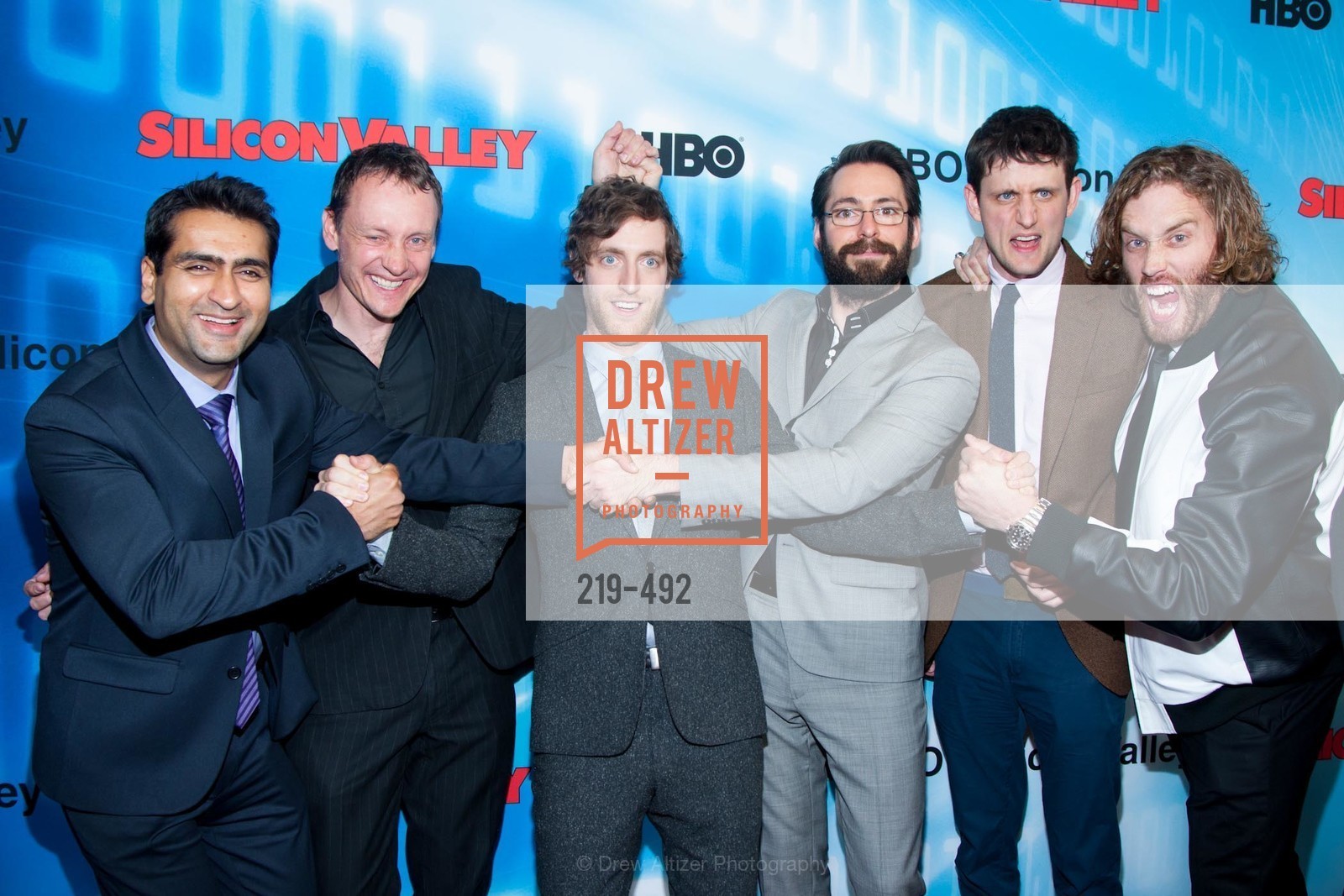 Kumail Nanjiani, Alec Berg, Thomas Middleditch, Martin Starr, Zach Woods, TJ Miller, HBO Original Series 'Silicon Valley' Bay Area Premiere, US. US, April 2nd, 2014,Drew Altizer, Drew Altizer Photography, full-service agency, private events, San Francisco photographer, photographer california