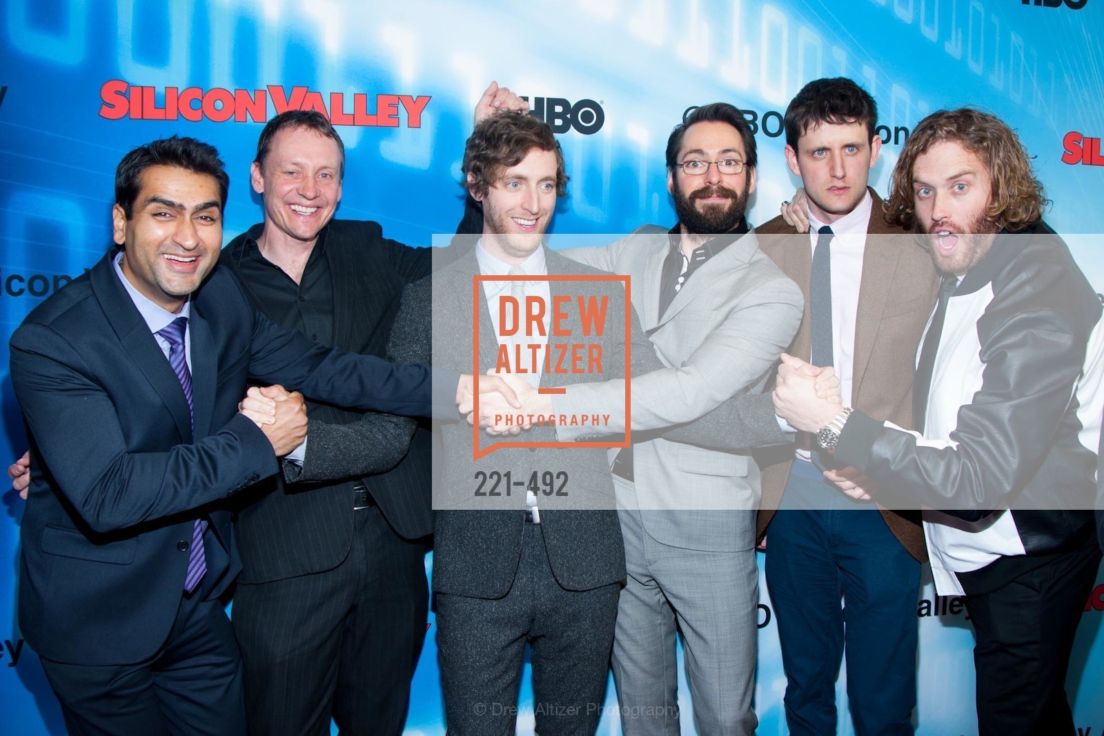 Kumail Nanjiani, Alec Berg, Thomas Middleditch, Martin Starr, Zach Woods, TJ Miller, HBO Original Series 'Silicon Valley' Bay Area Premiere, US. US, April 2nd, 2014,Drew Altizer, Drew Altizer Photography, full-service event agency, private events, San Francisco photographer, photographer California