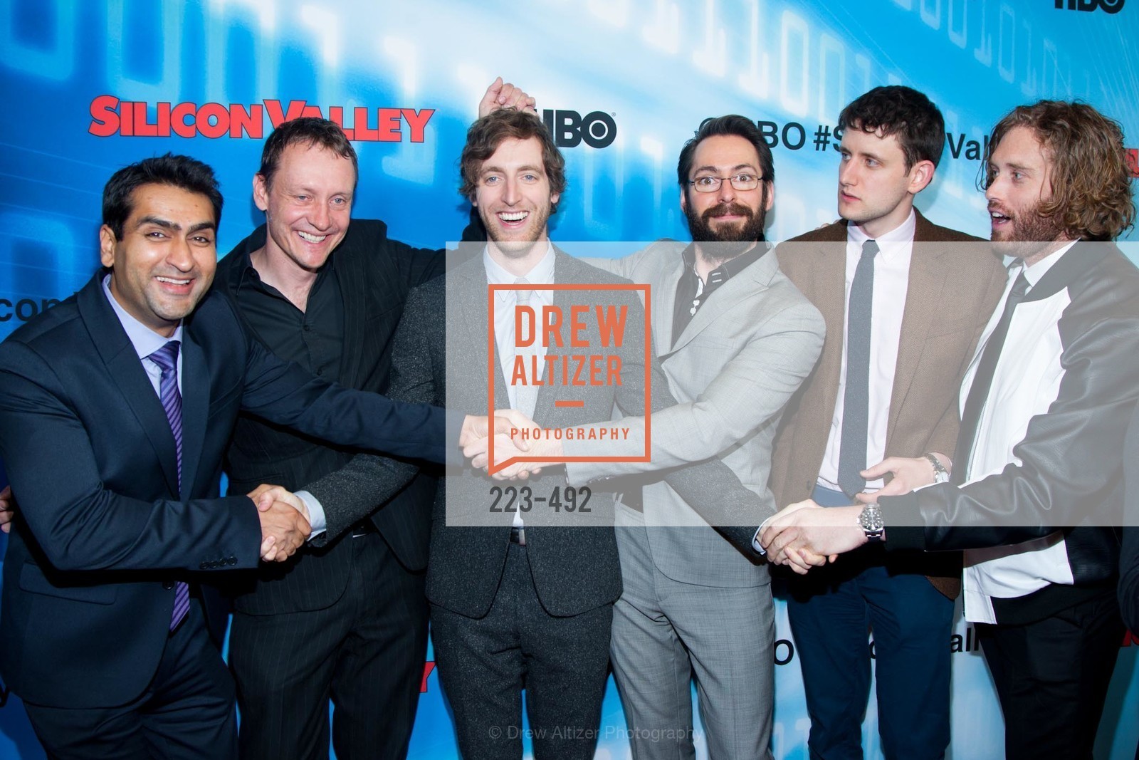 Kumail Nanjiani, Alec Berg, Thomas Middleditch, Martin Starr, Zach Woods, TJ Miller, HBO Original Series 'Silicon Valley' Bay Area Premiere, US. US, April 2nd, 2014,Drew Altizer, Drew Altizer Photography, full-service agency, private events, San Francisco photographer, photographer california