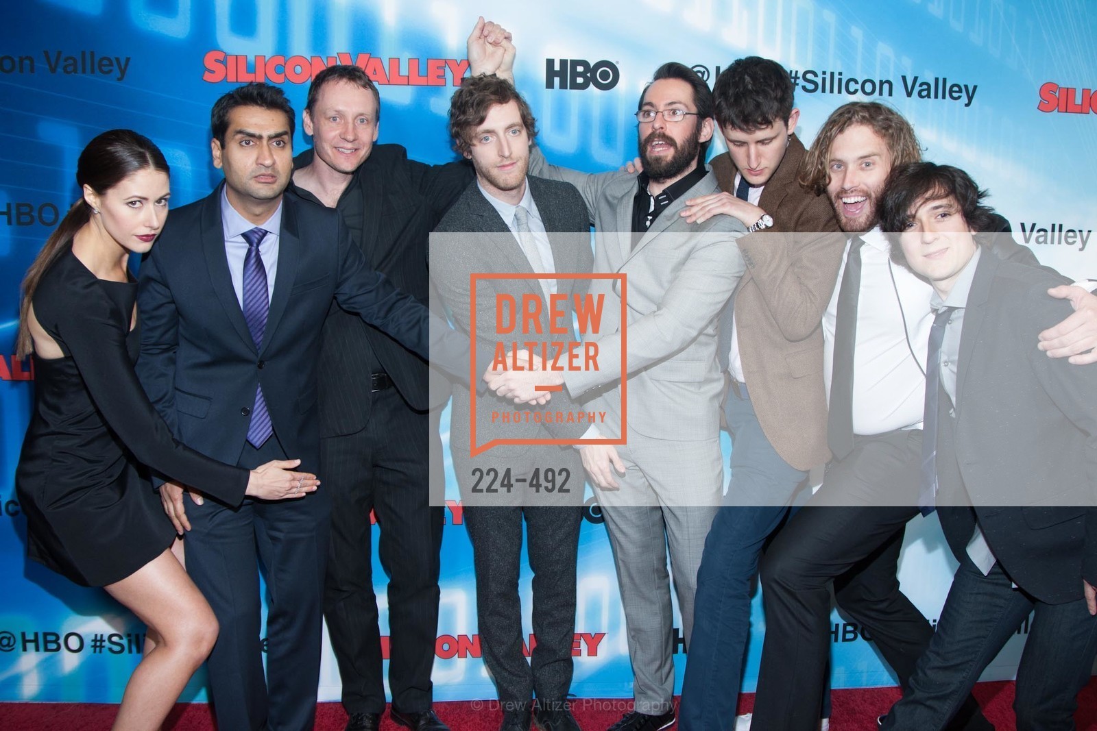 Amanda Crew, Kumail Nanjiani, Alec Berg, Thomas Middleditch, Martin Starr, Zach Woods, TJ Miller, Josh Brener, HBO Original Series 'Silicon Valley' Bay Area Premiere, US. US, April 2nd, 2014,Drew Altizer, Drew Altizer Photography, full-service agency, private events, San Francisco photographer, photographer california