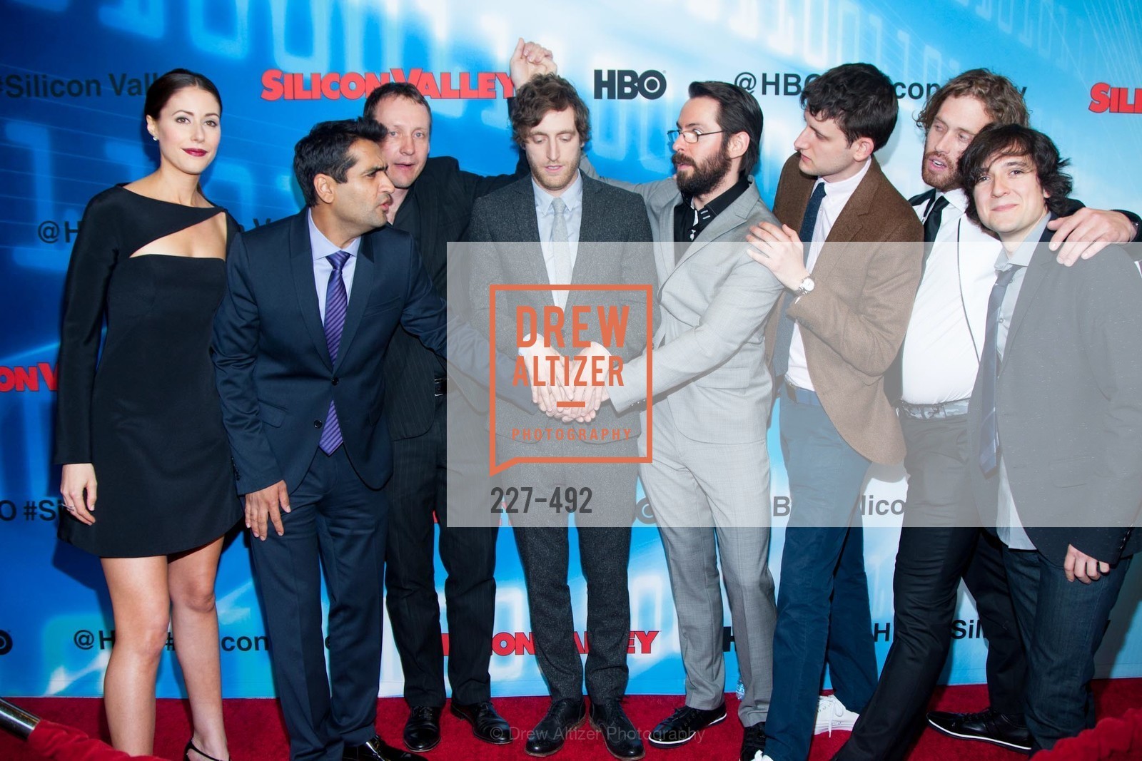 Amanda Crew, Kumail Nanjiani, Alec Berg, Thomas Middleditch, Martin Starr, Zach Woods, TJ Miller, Josh Brener, HBO Original Series 'Silicon Valley' Bay Area Premiere, US. US, April 2nd, 2014,Drew Altizer, Drew Altizer Photography, full-service agency, private events, San Francisco photographer, photographer california