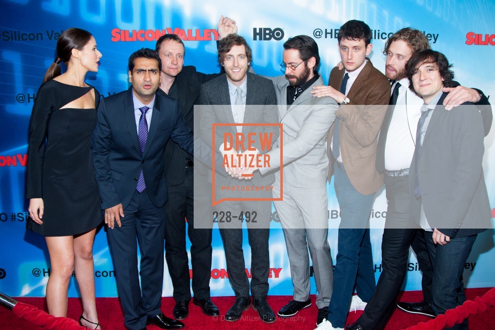 Amanda Crew, Kumail Nanjiani, Alec Berg, Thomas Middleditch, Martin Starr, Zach Woods, TJ Miller, Josh Brener, HBO Original Series 'Silicon Valley' Bay Area Premiere, US. US, April 2nd, 2014,Drew Altizer, Drew Altizer Photography, full-service agency, private events, San Francisco photographer, photographer california