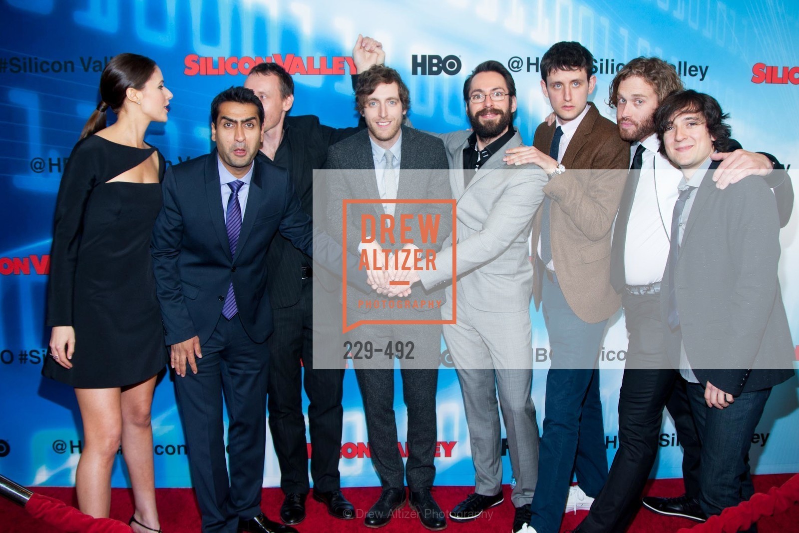 Amanda Crew, Kumail Nanjiani, Alec Berg, Thomas Middleditch, Martin Starr, Zach Woods, TJ Miller, Josh Brener, HBO Original Series 'Silicon Valley' Bay Area Premiere, US. US, . US, Photo #229-492 Amanda Crew, Kumail Nanjiani, Alec Berg, Thomas Middleditch, Martin Starr, Zach Woods, TJ Miller, Josh Brener, Photo #229-492