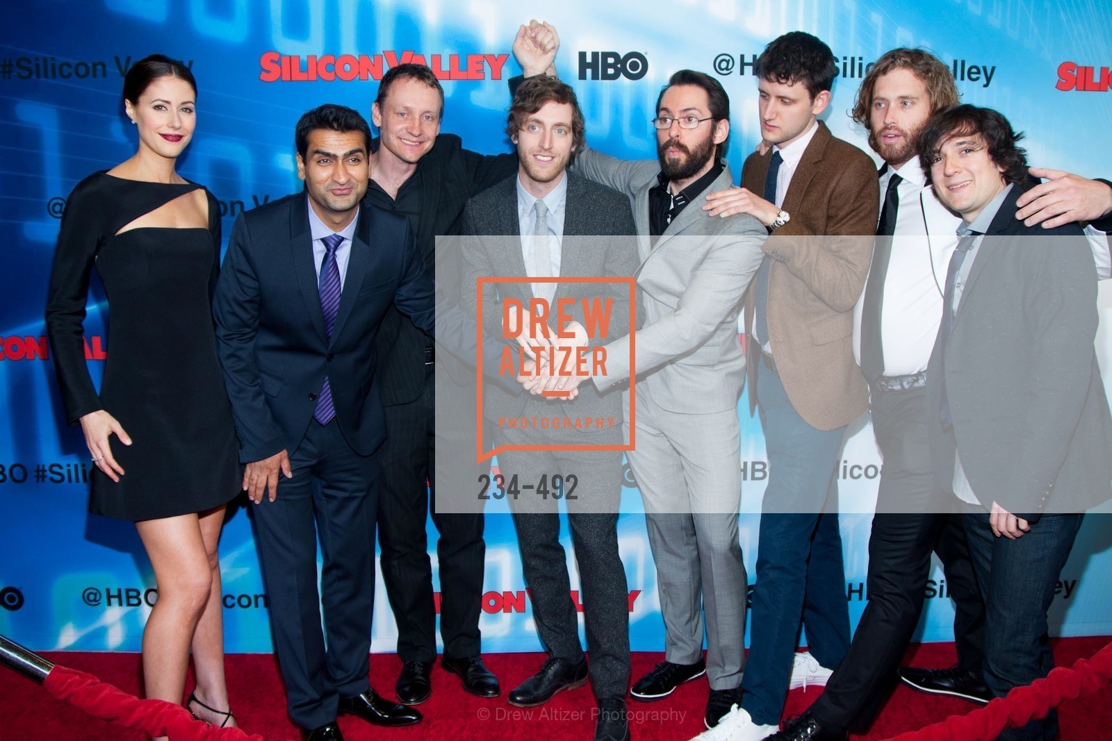 Amanda Crew, Kumail Nanjiani, Alec Berg, Thomas Middleditch, Martin Starr, Zach Woods, TJ Miller, Josh Brener, HBO Original Series 'Silicon Valley' Bay Area Premiere, US. US, April 2nd, 2014,Drew Altizer, Drew Altizer Photography, full-service event agency, private events, San Francisco photographer, photographer California