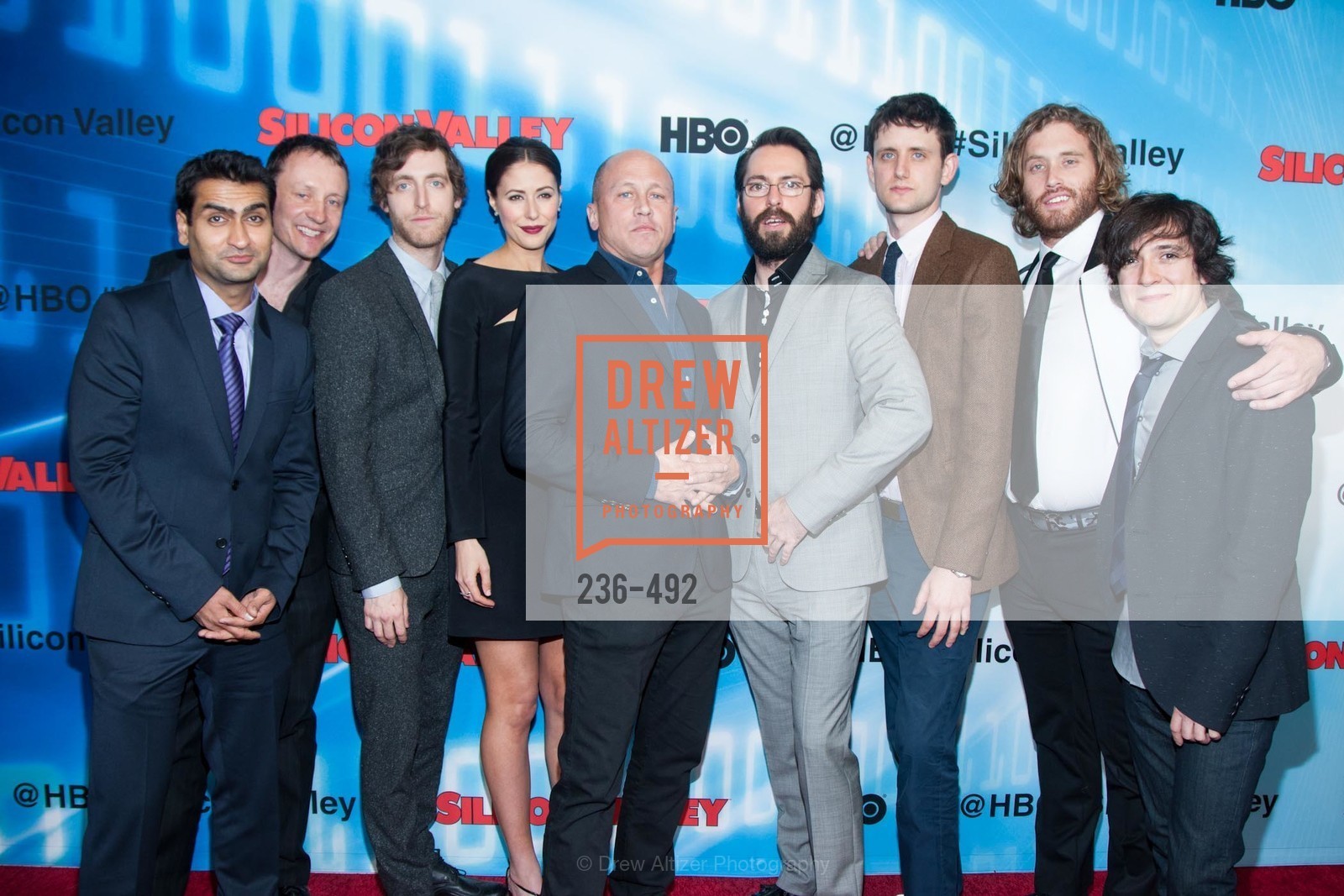 Kumail Nanjiani, Alec Berg, Thomas Middleditch, Amanda Crew, Mike Judge, Martin Starr, Zach Woods, TJ Miller, Josh Brener, HBO Original Series 'Silicon Valley' Bay Area Premiere, US. US, April 2nd, 2014,Drew Altizer, Drew Altizer Photography, full-service agency, private events, San Francisco photographer, photographer california