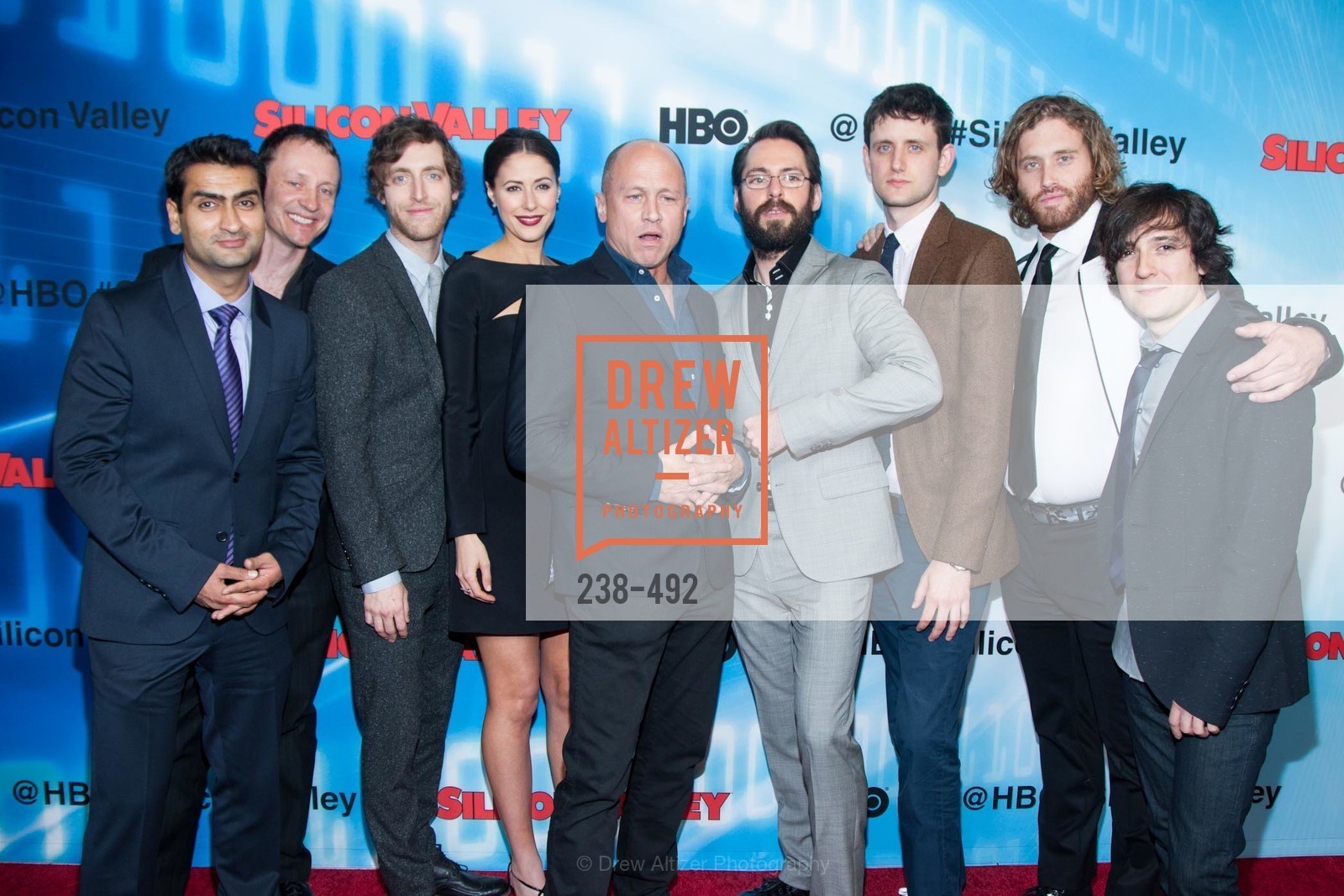 Kumail Nanjiani, Alec Berg, Thomas Middleditch, Amanda Crew, Mike Judge, Martin Starr, Zach Woods, TJ Miller, Josh Brener, HBO Original Series 'Silicon Valley' Bay Area Premiere, US. US, April 2nd, 2014,Drew Altizer, Drew Altizer Photography, full-service agency, private events, San Francisco photographer, photographer california