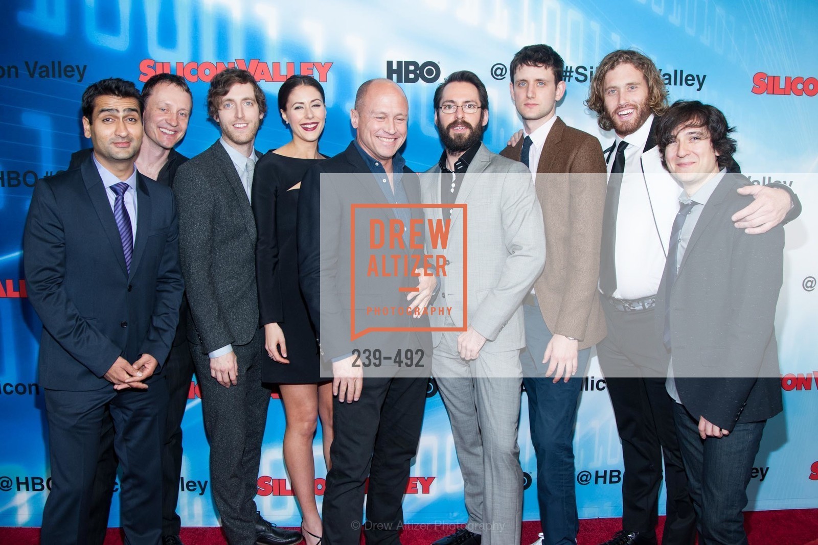 Kumail Nanjiani, Alec Berg, Thomas Middleditch, Amanda Crew, Mike Judge, Martin Starr, Zach Woods, TJ Miller, Josh Brener, HBO Original Series 'Silicon Valley' Bay Area Premiere, US. US, April 2nd, 2014,Drew Altizer, Drew Altizer Photography, full-service agency, private events, San Francisco photographer, photographer california
