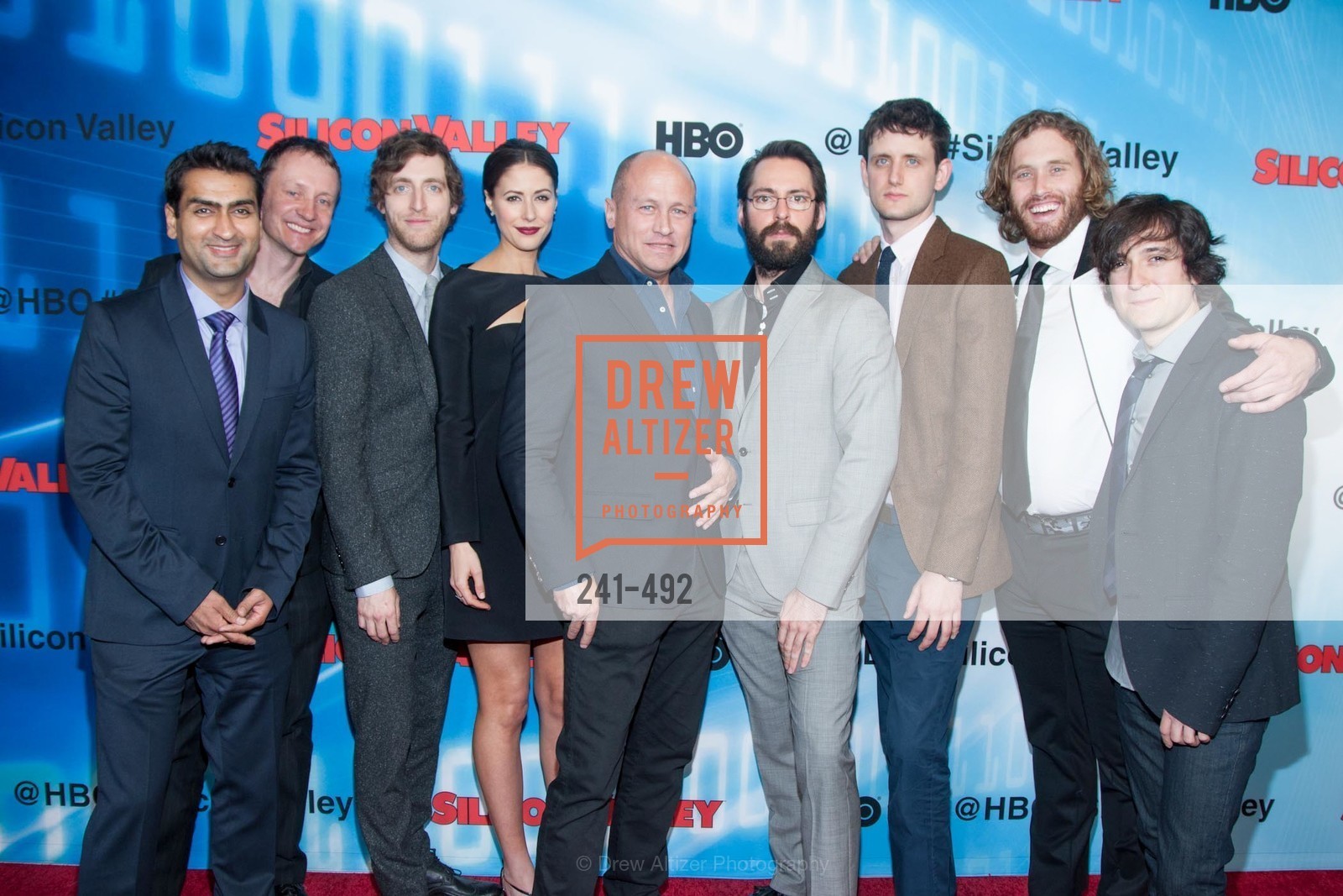 Kumail Nanjiani, Alec Berg, Thomas Middleditch, Amanda Crew, Mike Judge, Martin Starr, Zach Woods, TJ Miller, Josh Brener, HBO Original Series 'Silicon Valley' Bay Area Premiere, US. US, April 2nd, 2014,Drew Altizer, Drew Altizer Photography, full-service agency, private events, San Francisco photographer, photographer california