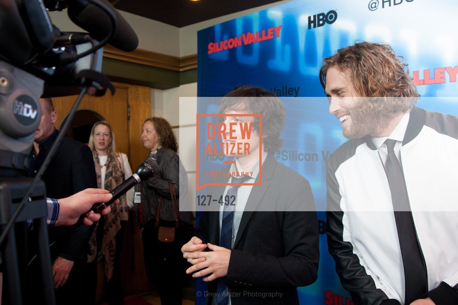 Josh Brener, TJ Miller, HBO Original Series 'Silicon Valley' Bay Area Premiere, US. US, . US, Photo #127-492 Josh Brener, TJ Miller, Photo #127-492