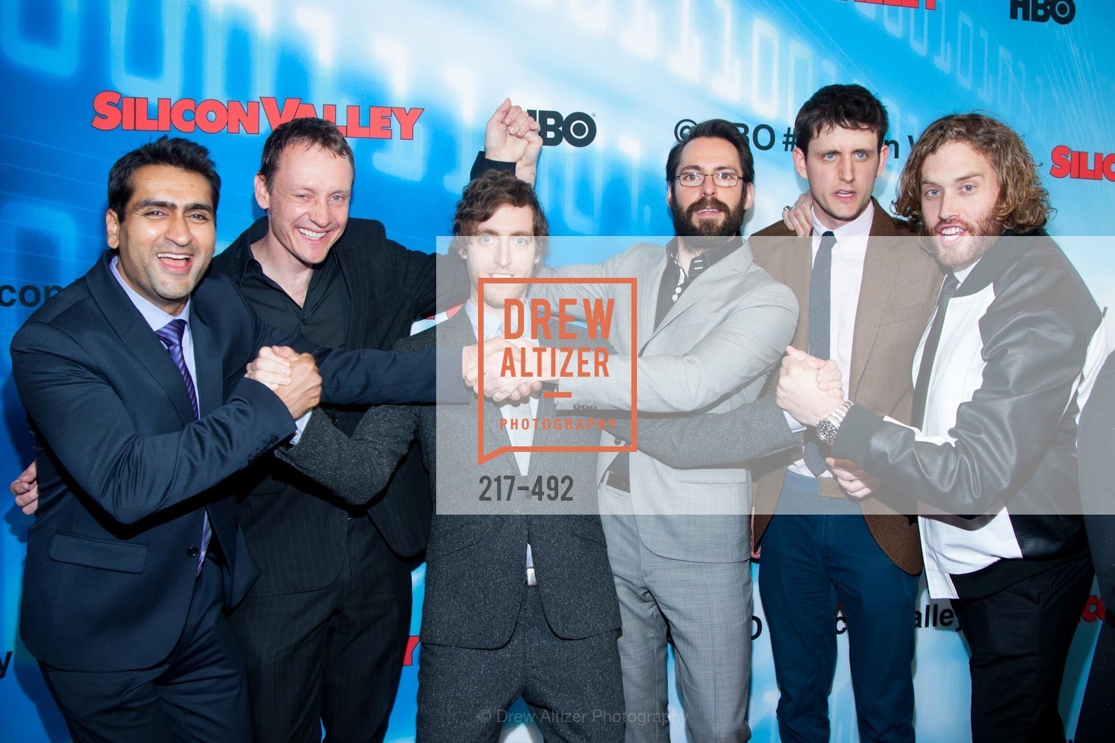 Kumail Nanjiani, Alec Berg, Thomas Middleditch, Martin Starr, Zach Woods, TJ Miller, HBO Original Series 'Silicon Valley' Bay Area Premiere, US. US, April 2nd, 2014,Drew Altizer, Drew Altizer Photography, full-service agency, private events, San Francisco photographer, photographer california