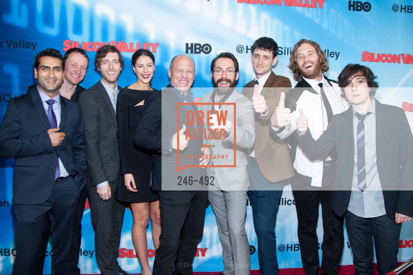 Kumail Nanjiani, Alec Berg, Thomas Middleditch, Amanda Crew, Mike Judge, Martin Starr, Zach Woods, TJ Miller, Josh Brener, HBO Original Series 'Silicon Valley' Bay Area Premiere, US. US, April 2nd, 2014,Drew Altizer, Drew Altizer Photography, full-service agency, private events, San Francisco photographer, photographer california