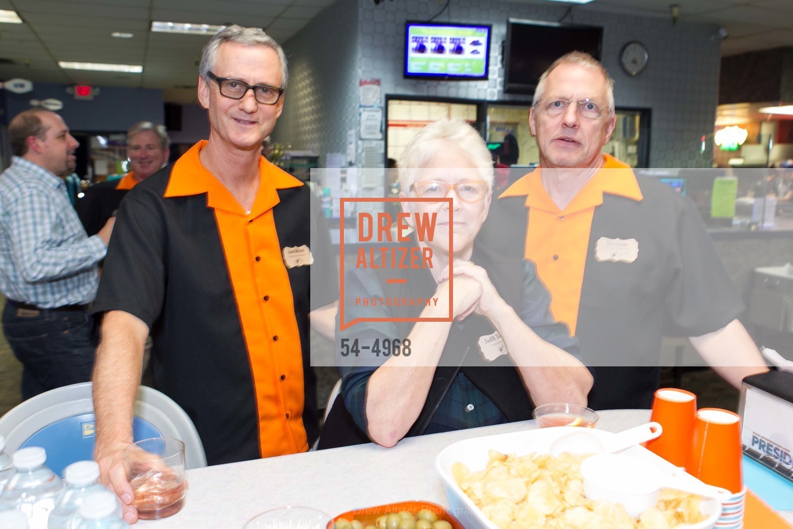 David Whiteside, Judith Thompson, Rob Osborne, SCAVULLO DESIGN & WHITESIDE MANAGEMENT Bowling Party, US, December 5th, 2014, Photo #54-4968 David Whiteside, Judith Thompson, Rob Osborne, Photo #54-4968