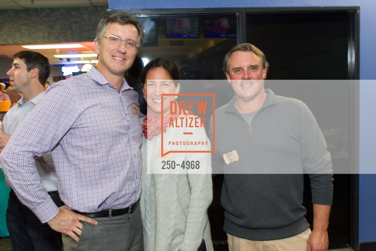 David Kallmeyer, Maria Kallmeyer, Gary Domer, SCAVULLO DESIGN & WHITESIDE MANAGEMENT Bowling Party, US, December 5th, 2014, Photo #250-4968 David Kallmeyer, Maria Kallmeyer, Gary Domer, Photo #250-4968