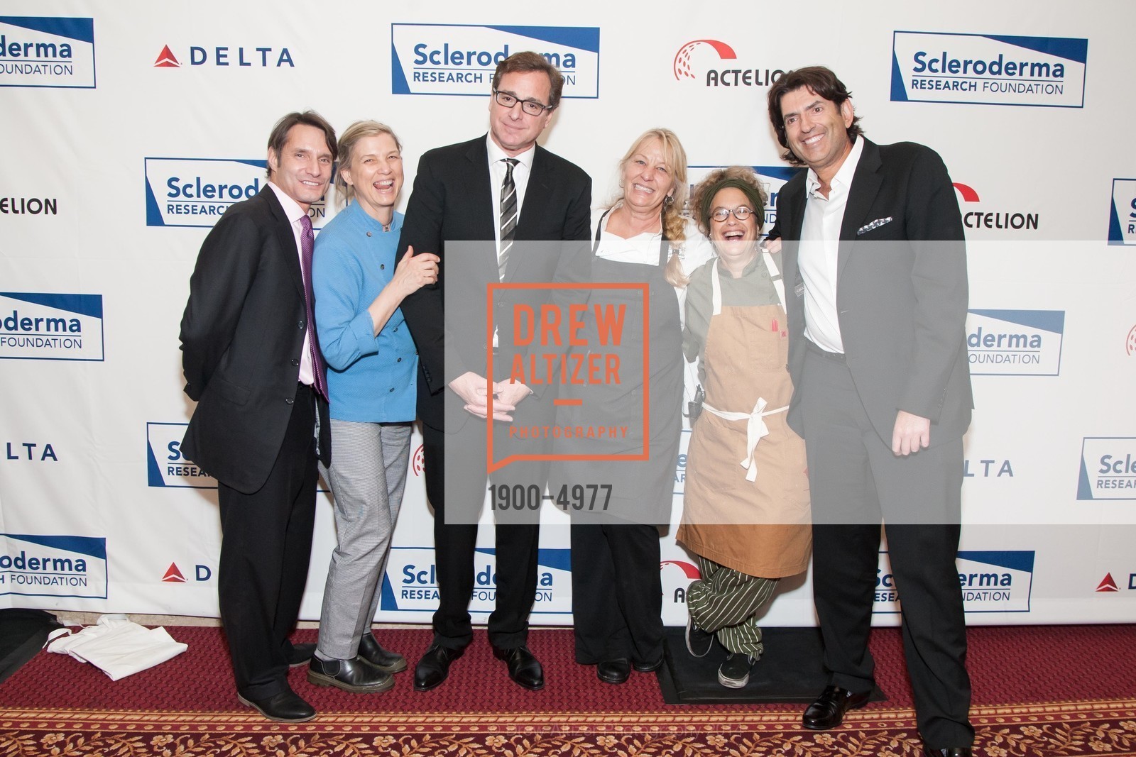 Luke Evnin, Mary Sue Milliken, Bob Saget, Nancy Wokas, Susan Feniger, Saville Kellner, Cool Comedy - Hot Cuisine: A benefit for the Scleroderma Research Foundation, US, April 23rd, 2014, Photo #1900-4977 Luke Evnin, Mary Sue Milliken, Bob Saget, Nancy Wokas, Susan Feniger, Saville Kellner, Photo #1900-4977