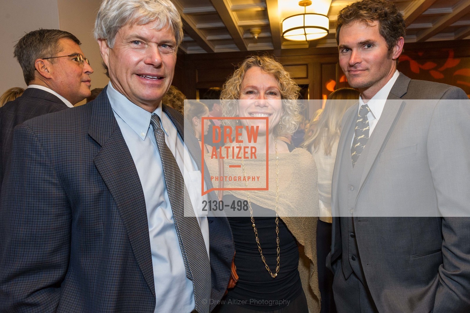Tom Goodrich, Rebecca Patton, Brett Butler, Dr. Jane Goodall 80th Birthday Celebration, US. Julia Morgan Ballroom, Photo #2130-498 Tom Goodrich, Rebecca Patton, Brett Butler, Photo #2130-498