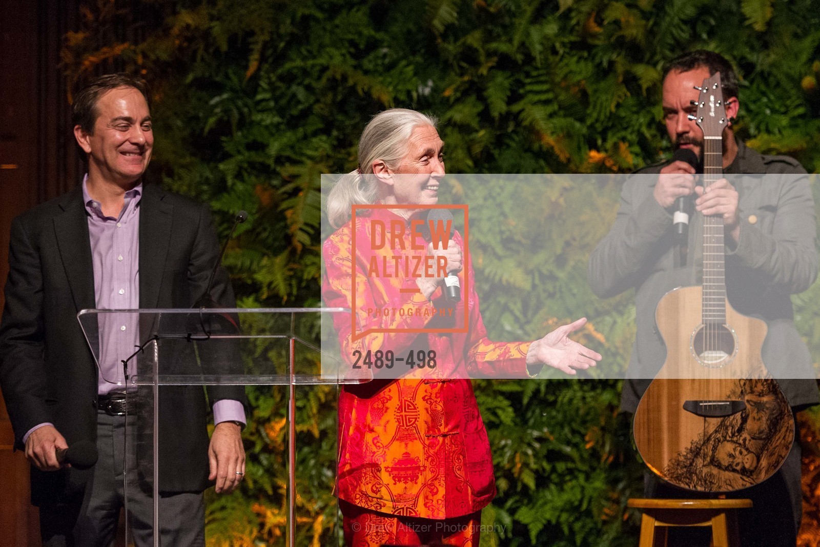 Charlie Knowles, Jane Goodall, Dave Matthews, Dr. Jane Goodall 80th Birthday Celebration, US. Julia Morgan Ballroom, Photo #2489-498 Charlie Knowles, Jane Goodall, Dave Matthews, Photo #2489-498