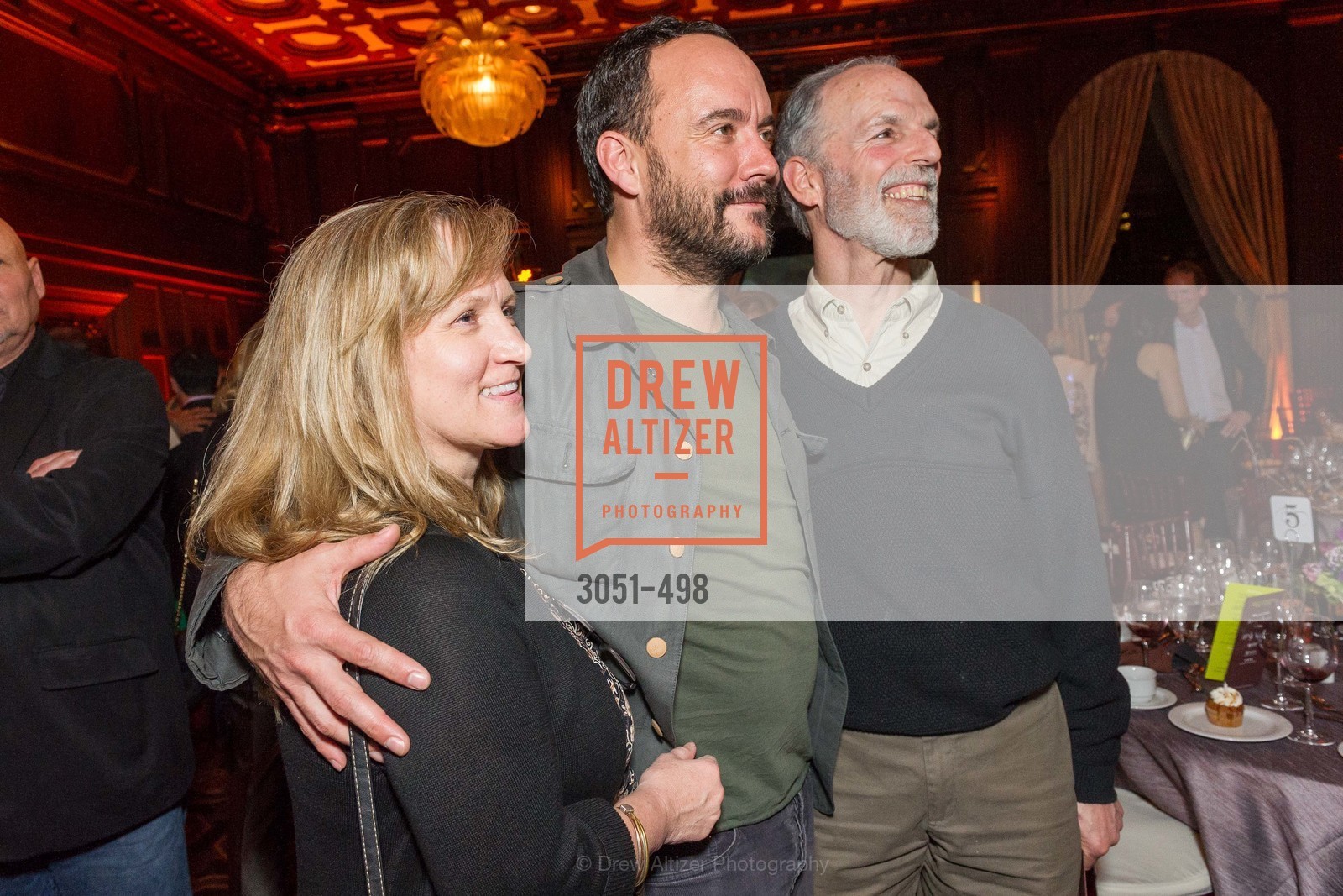 Paula Leonard Klein, Dave Matthews, Hank Klein, Dr. Jane Goodall 80th Birthday Celebration, US. Julia Morgan Ballroom, Photo #3051-498 Paula Leonard Klein, Dave Matthews, Hank Klein, Photo #3051-498