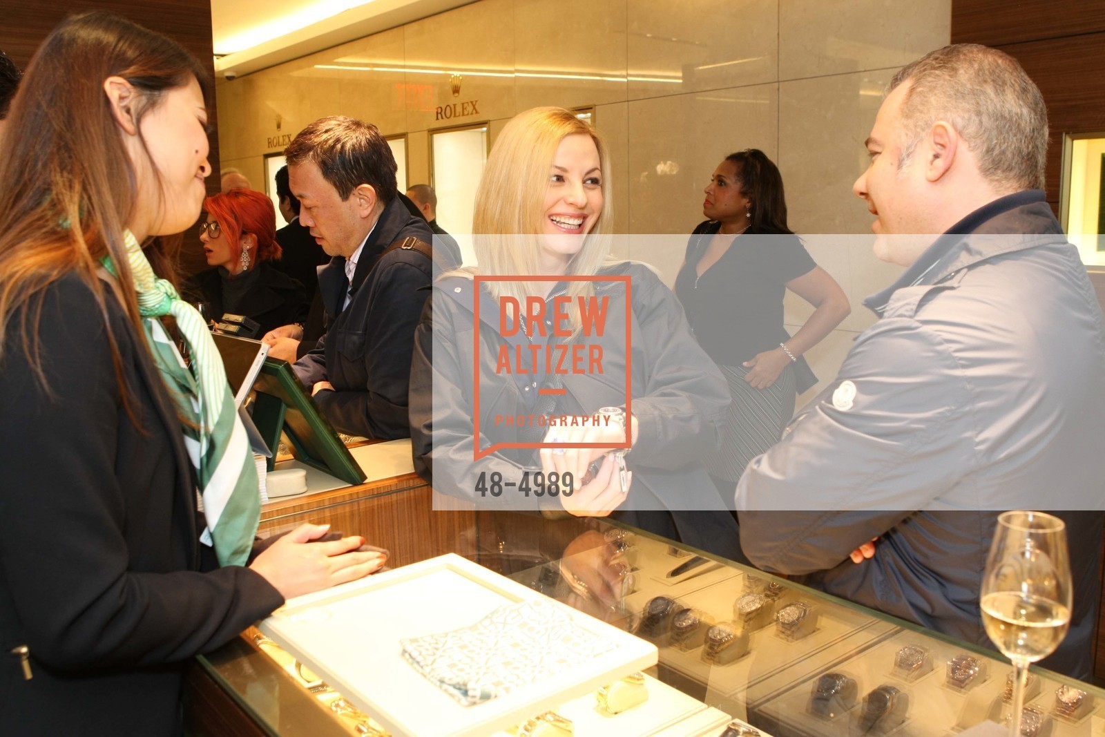 Alina Muza, Paul Meyliker, SF MAGAZINE Hosts Reception at TOURNEAU ROLEX BOUTIQUE, US, December 5th, 2014, Photo #48-4989 Alina Muza, Paul Meyliker, Photo #48-4989