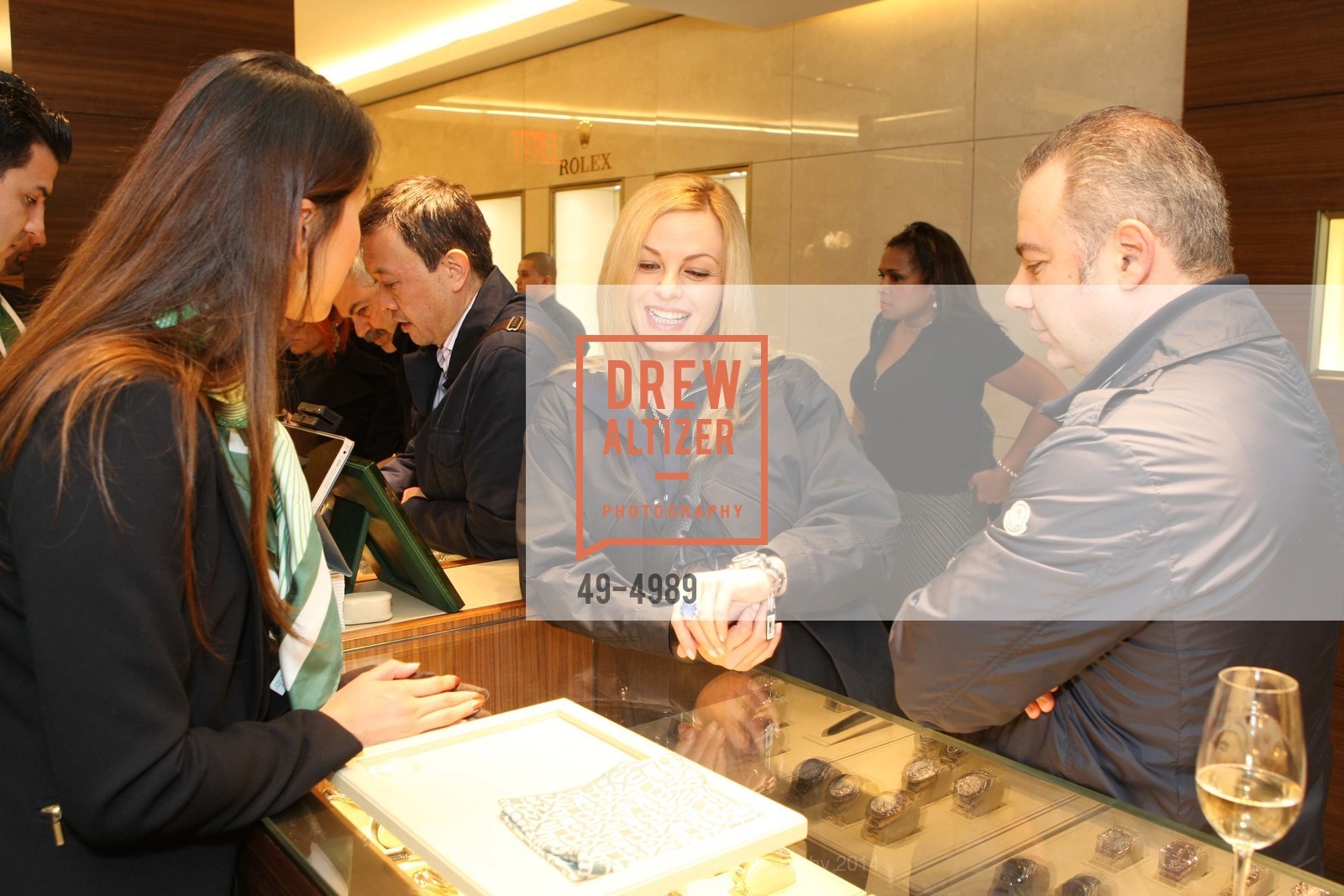 Alina Muza, Paul Meyliker, SF MAGAZINE Hosts Reception at TOURNEAU ROLEX BOUTIQUE, US, December 5th, 2014, Photo #49-4989 Alina Muza, Paul Meyliker, Photo #49-4989