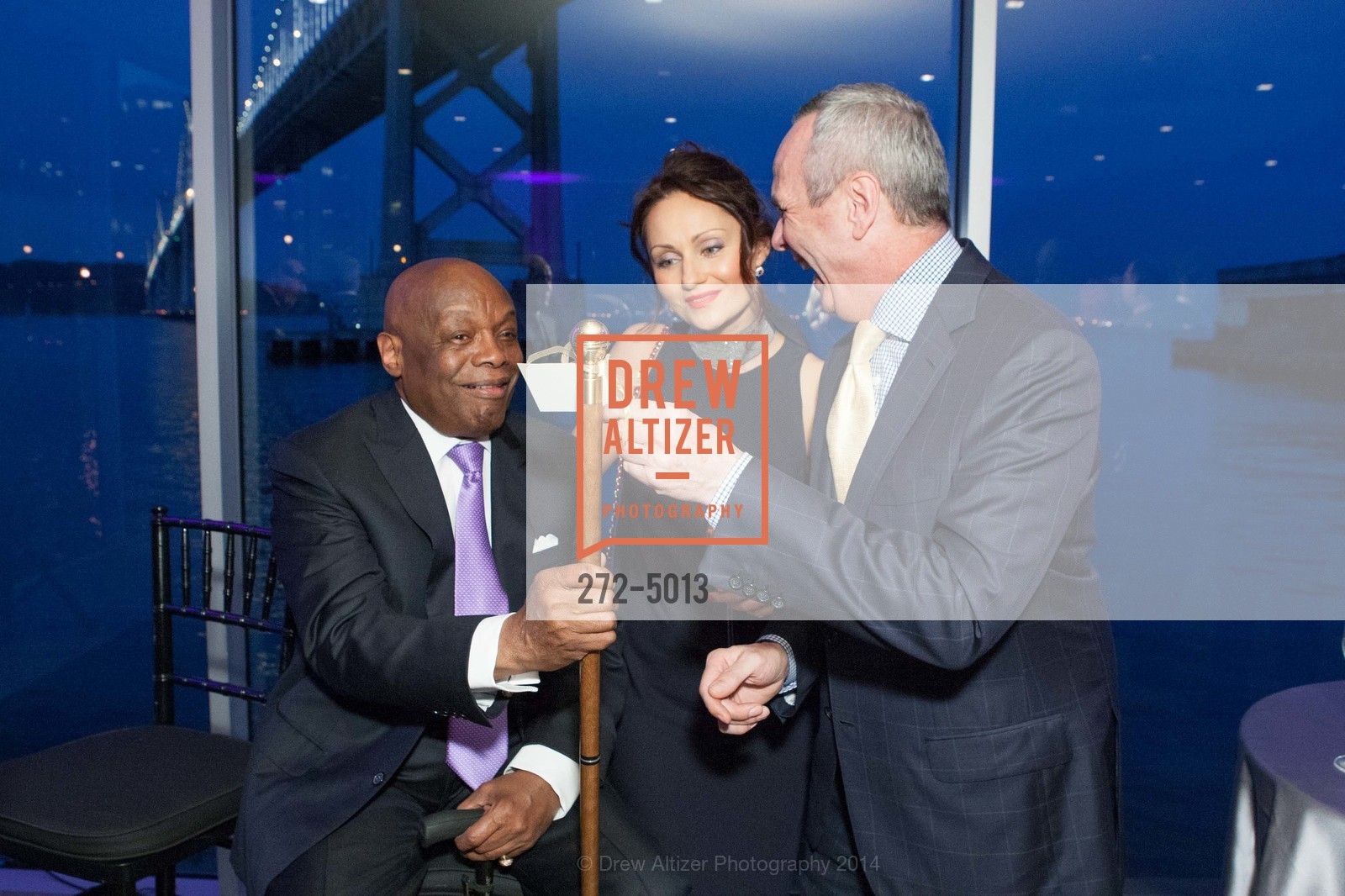 Willie Brown, Nina Kirilova, Bill Downes, WILLIE BROWN Birthday Party, US, March 20th, 2014, Photo #272-5013 Willie Brown, Nina Kirilova, Bill Downes, Photo #272-5013