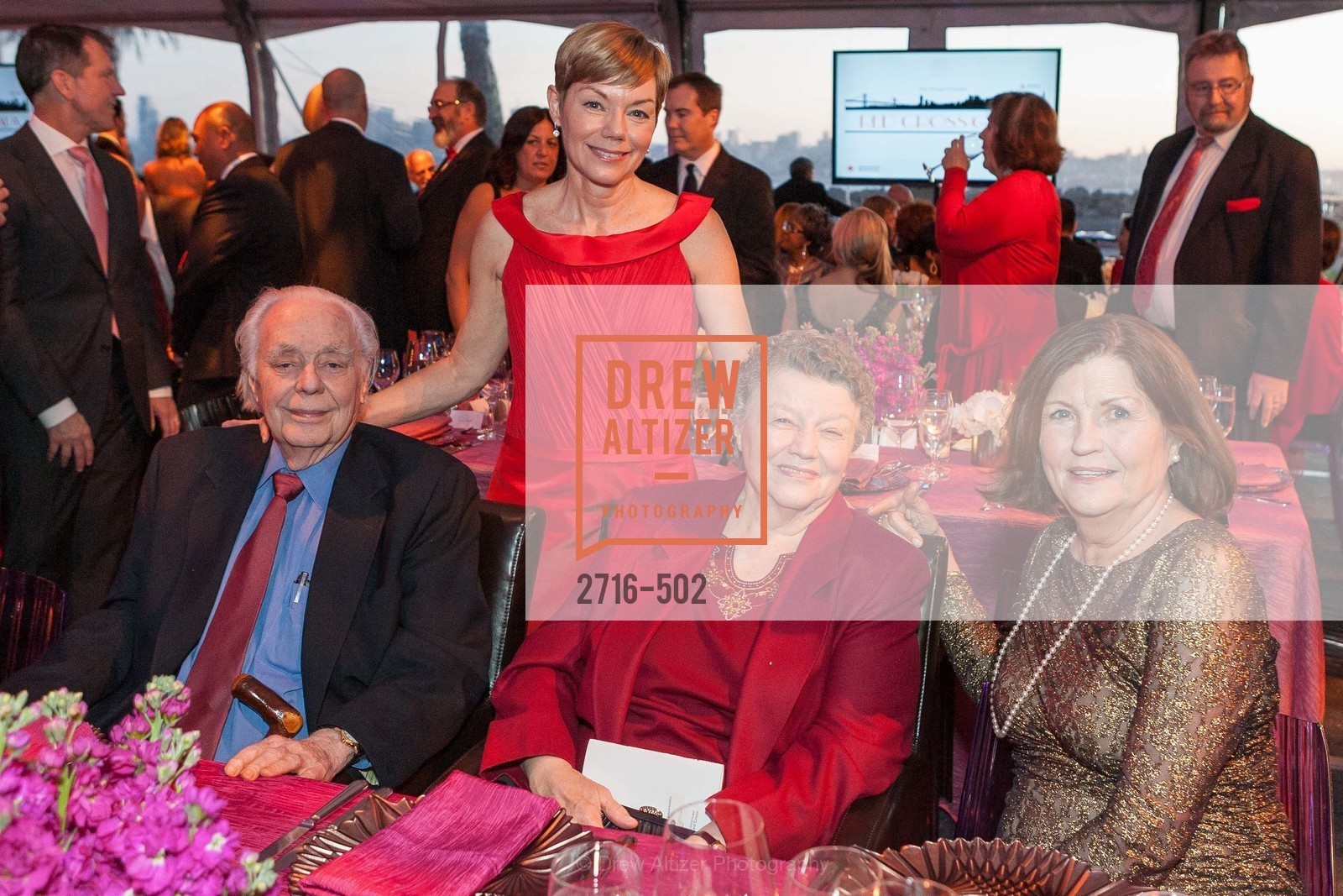 Dick McGlinn, Paula Downey, Elaine McGlinn, Barbara Brown, 2014 RED CROSS Gala Honoring Paula Downey as the American Red Cross Bay Area Chapter Humanitarian CEO of the Year, US. Treasure Island (The Great Lawn), April 5th, 2014